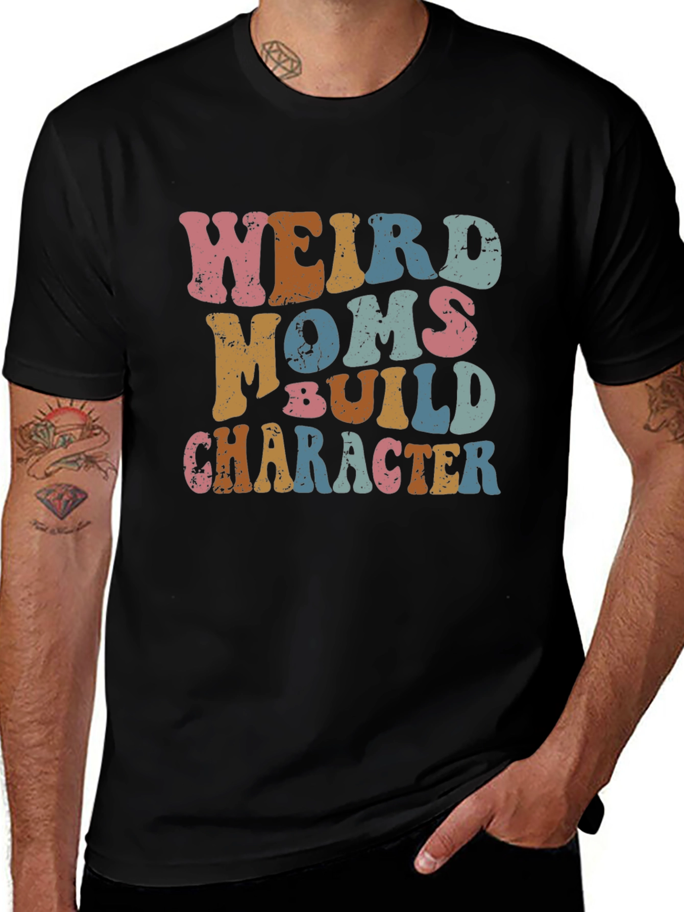 Variant 8 of Weird Moms Build Character Graphic Tee