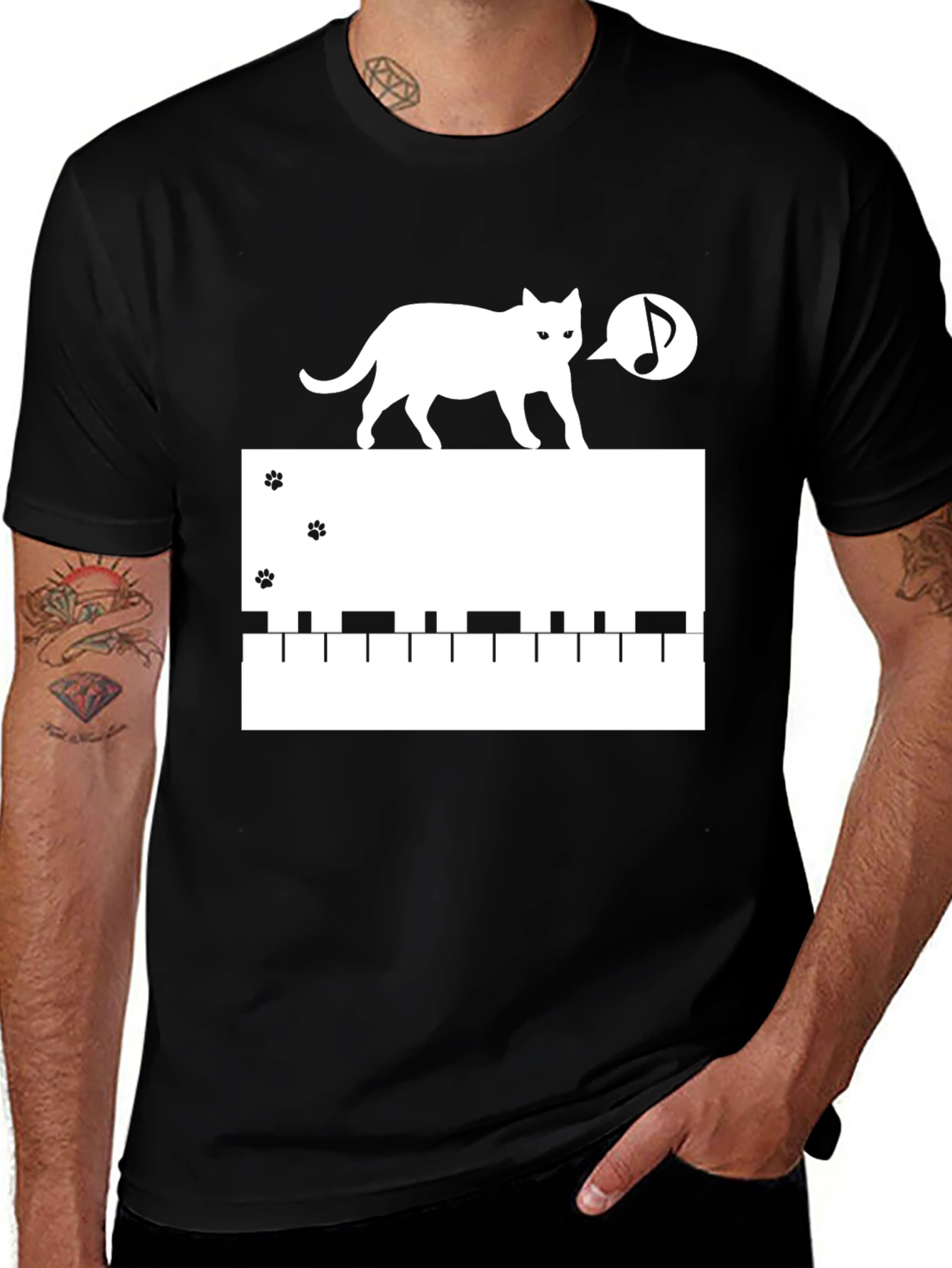 Variant 29 of Cat Keyboard T-Shirt - Musical Cat Lover Tee