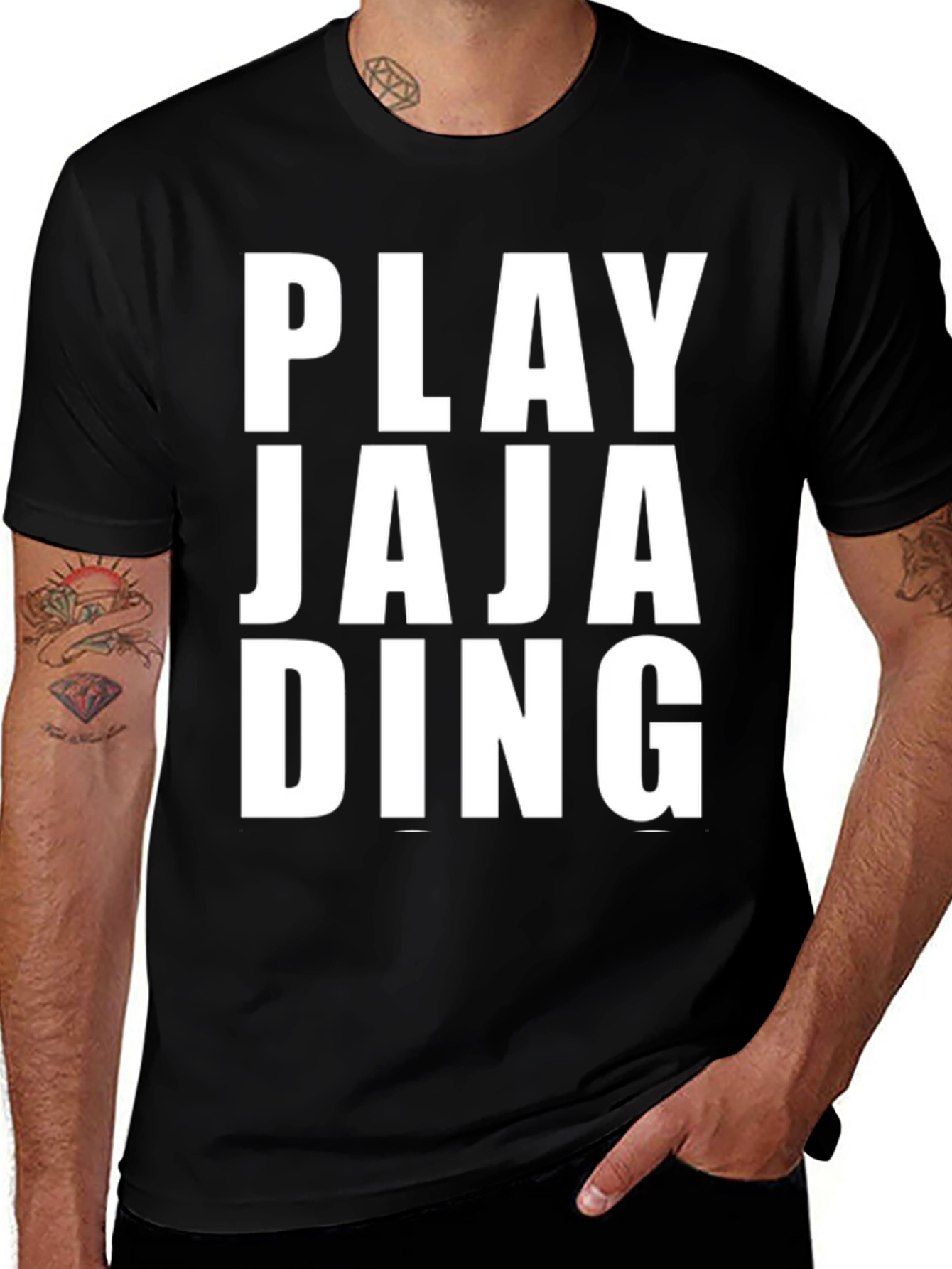 Variant 20 of Play Jaja Ding Graphic Tee - Men's Black T-Shirt