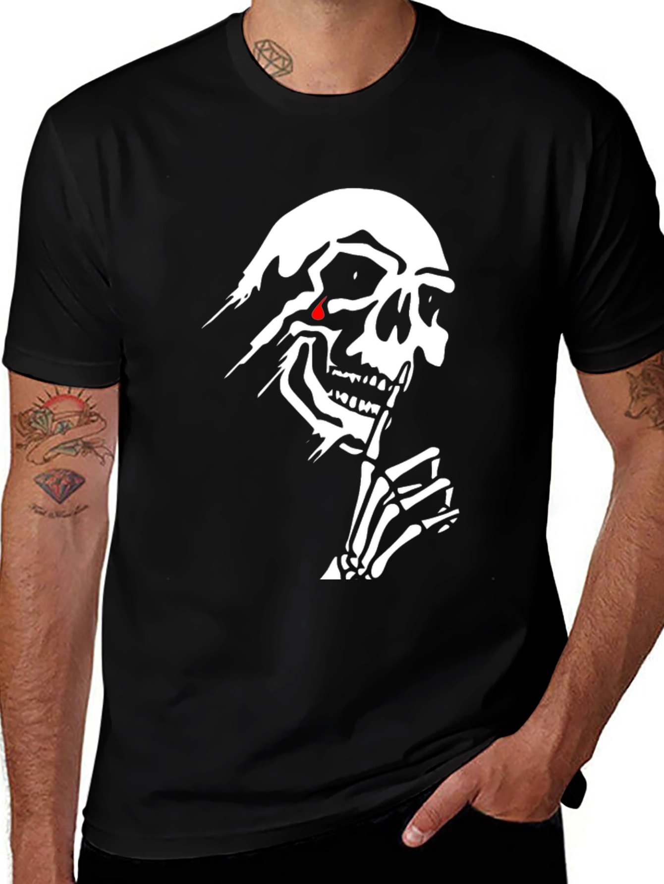 Variant 12 of Skull Graphic Tee - Men's Black T-Shirt