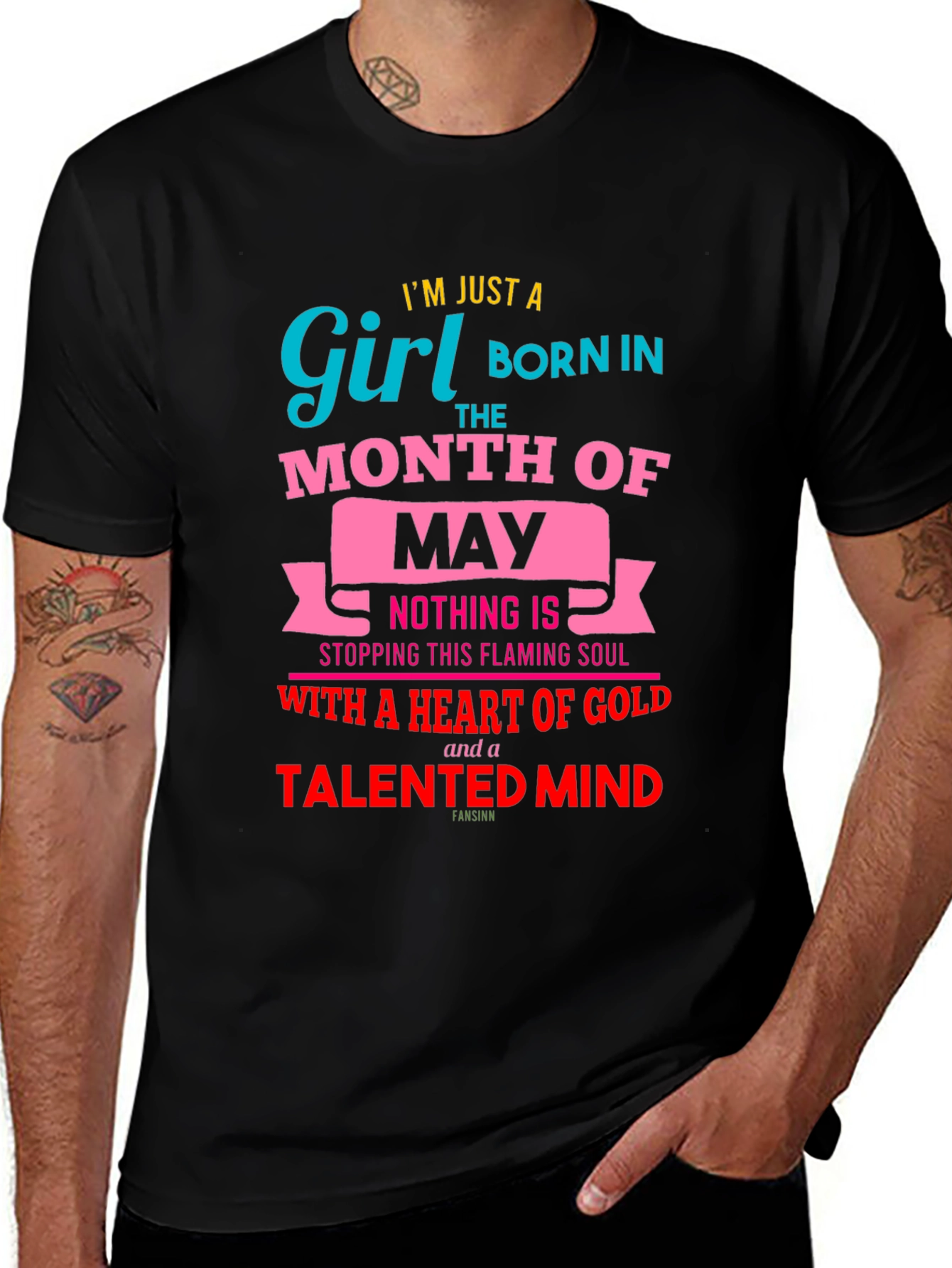 Born in May Girl T-Shirt - Heart of Gold, Talented Mind