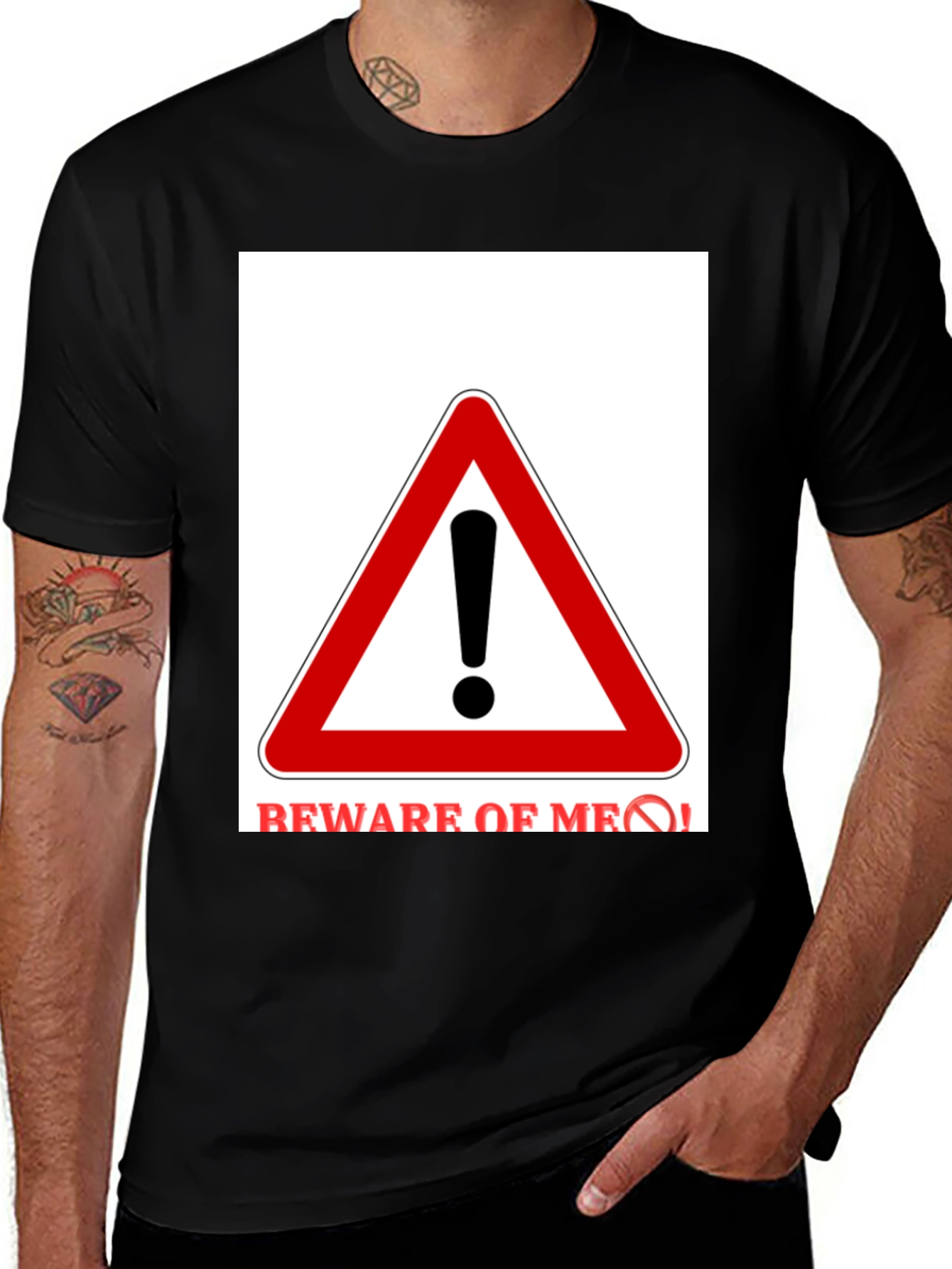 Variant 9 of Beware of Me! Graphic T-Shirt - Black Cotton
