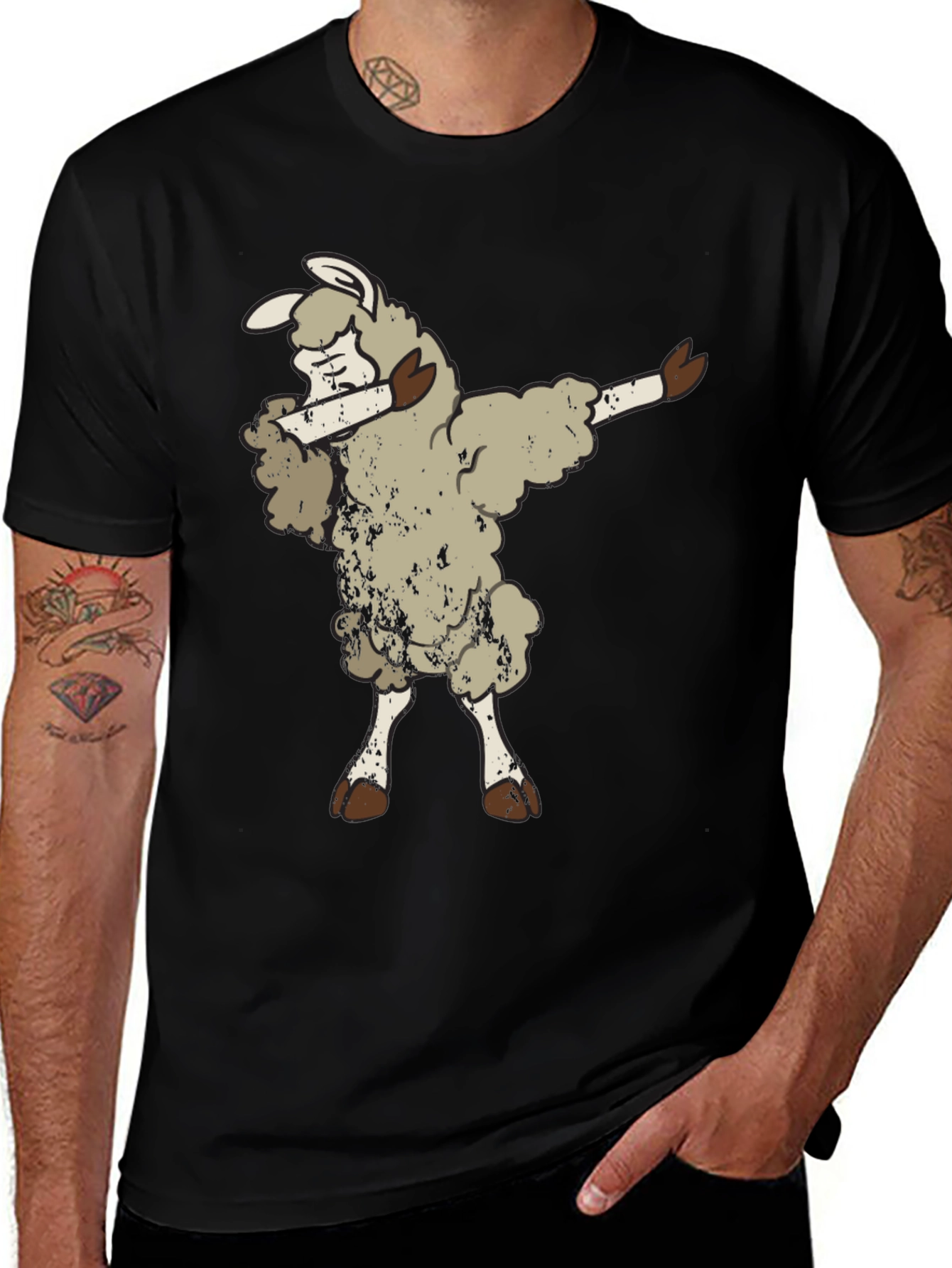 Variant 27 of Dabbing Sheep Graphic Tee - Funny Animal T-Shirt