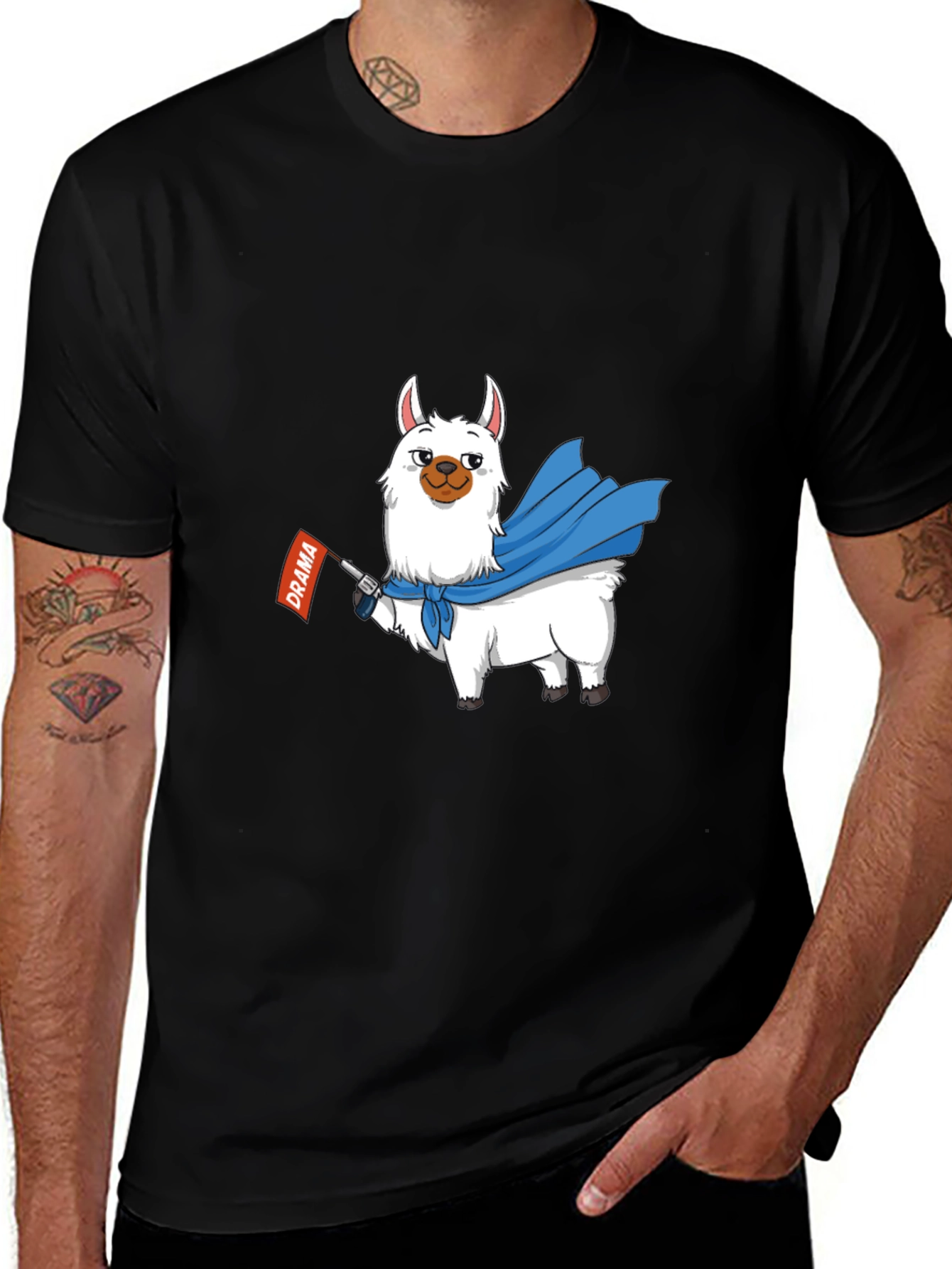 Variant 19 of Drama Llama T-Shirt - Funny Cartoon Alpaca Tee