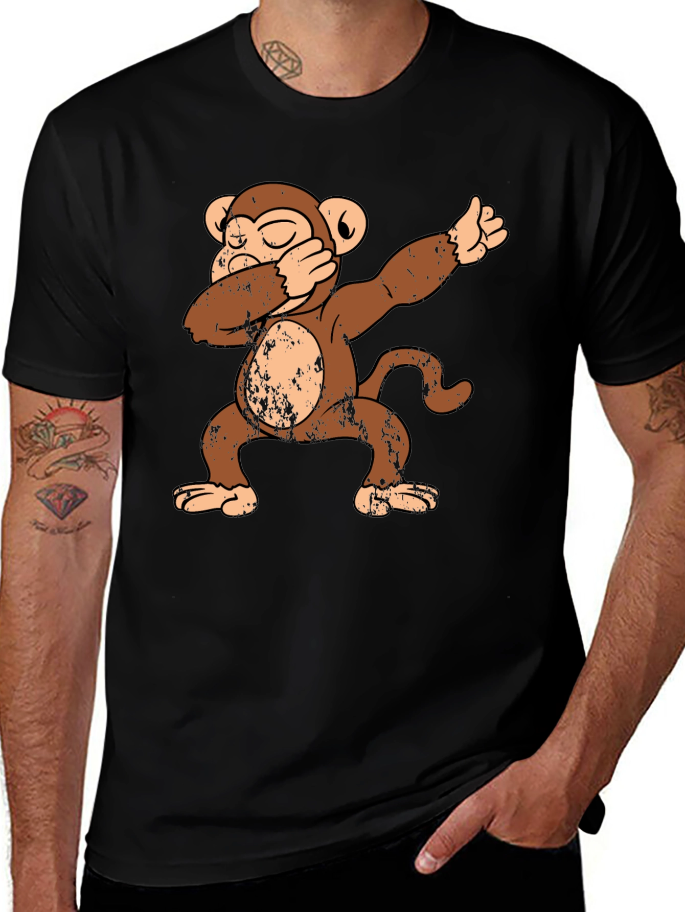 Variant 27 of Dabbing Monkey Graphic Tee - Fun & Stylish!