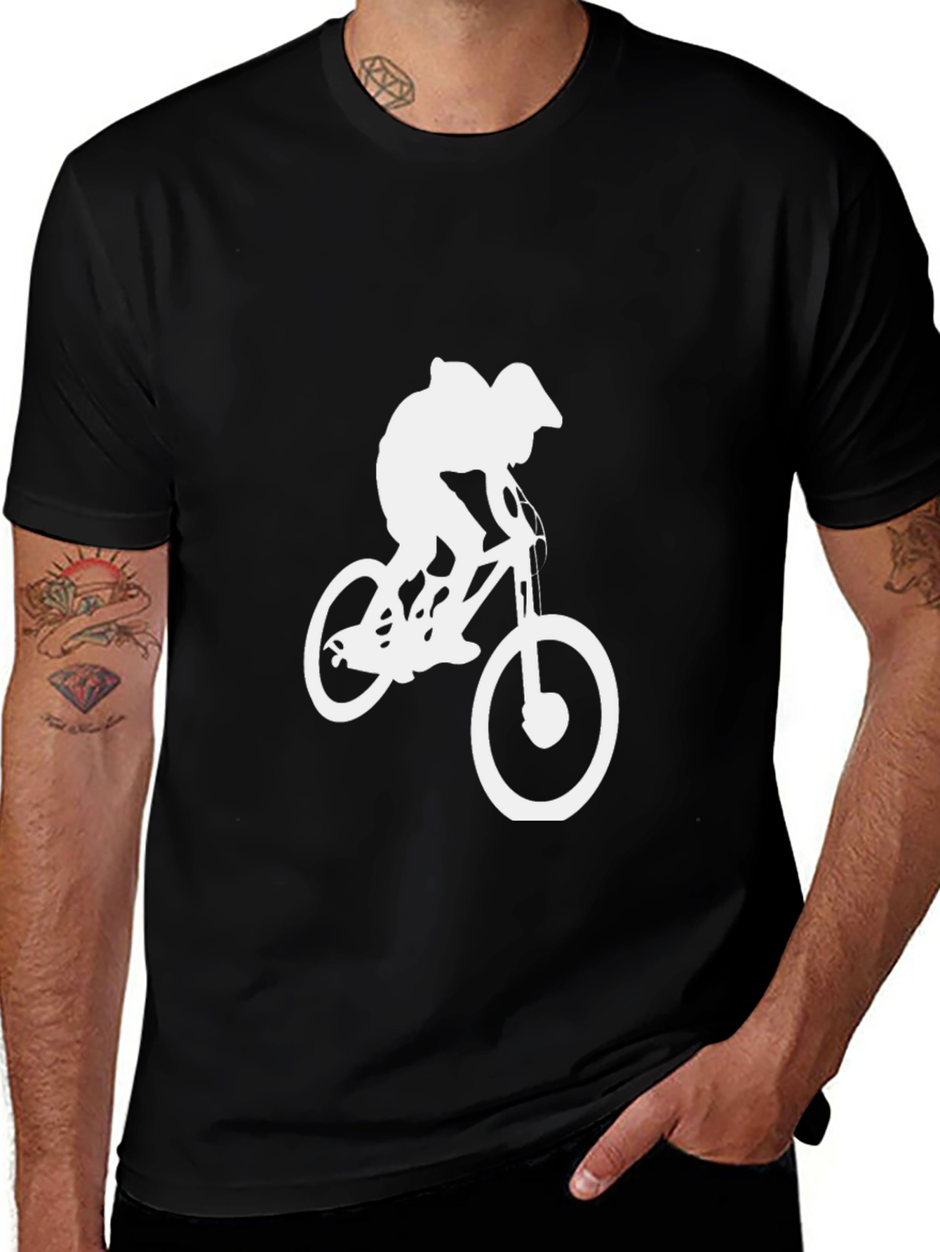 Variant 21 of Mountain Biker Graphic Tee - Black