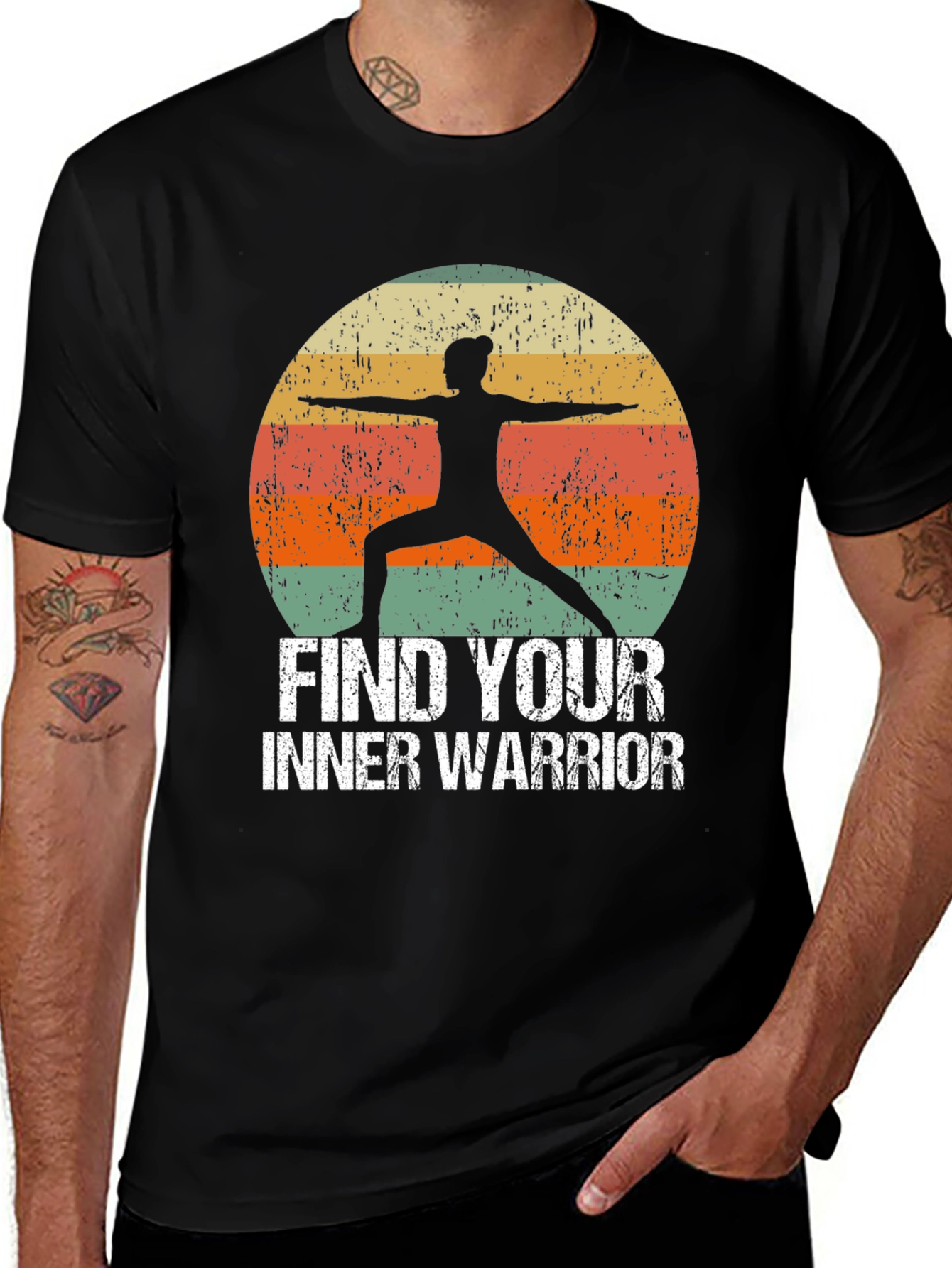 Inner Warrior Yoga T-Shirt - Retro Style