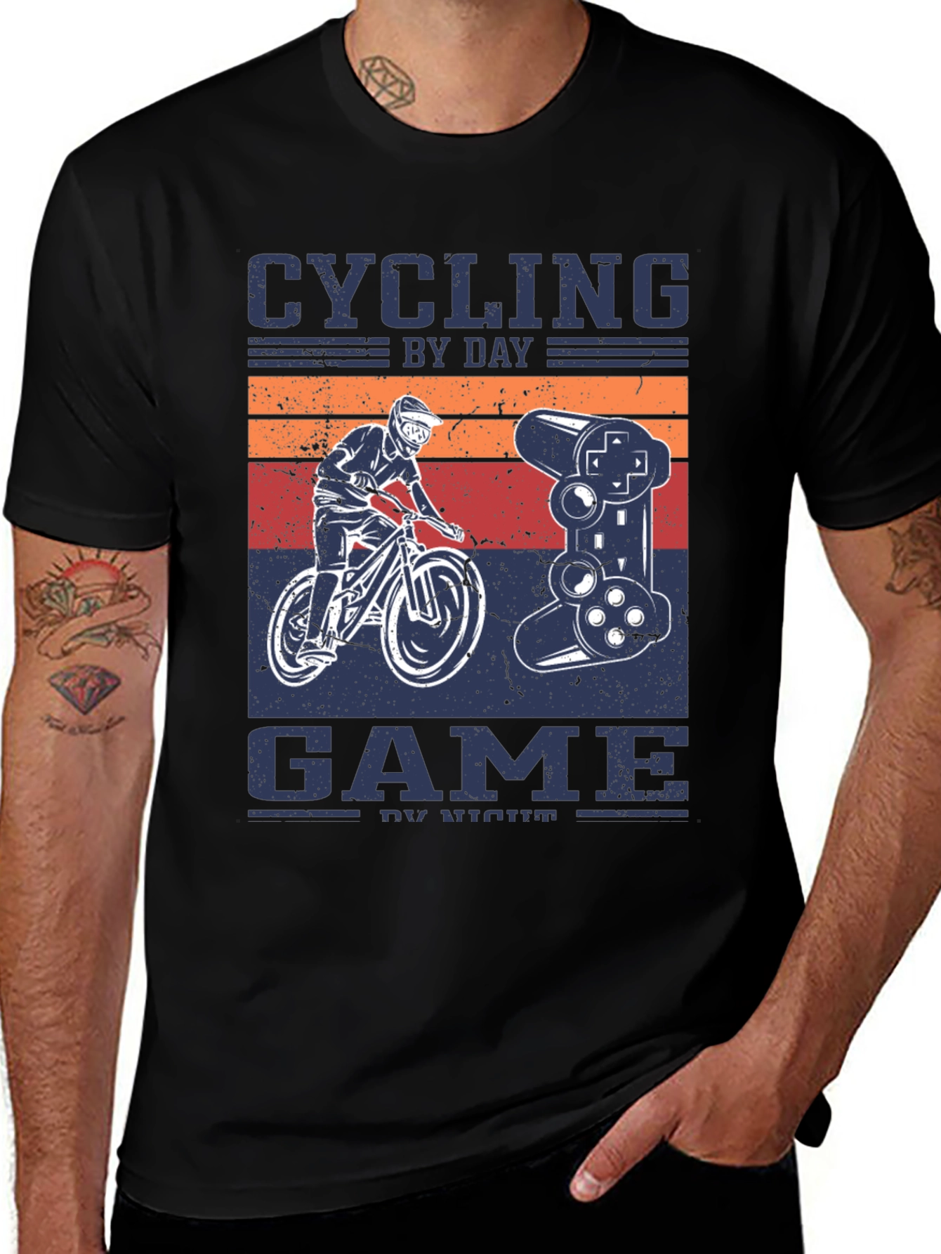 Variant 26 of Cycling By Day Gaming By Night T-Shirt