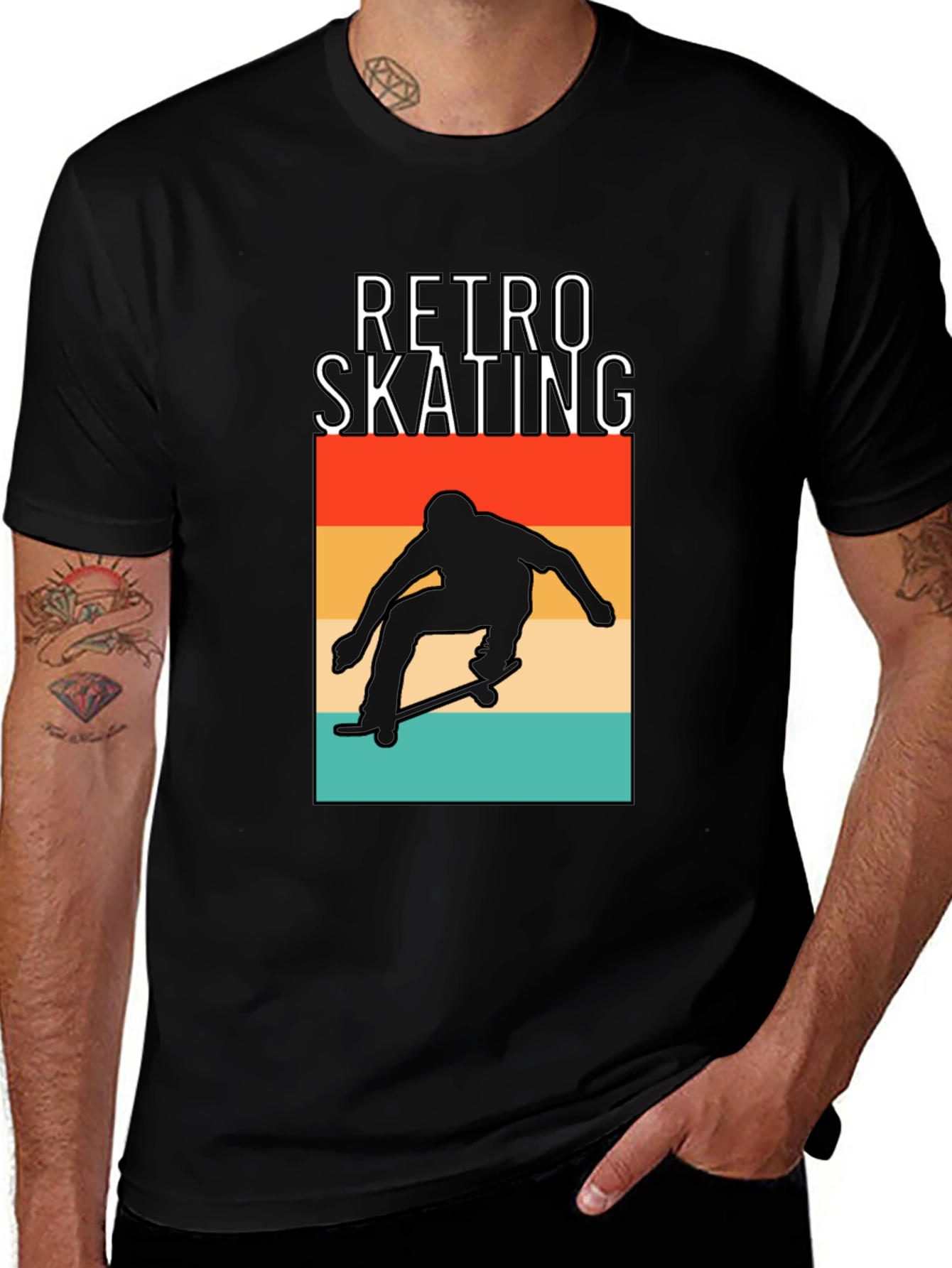 Variant 29 of Retro Skating Graphic Tee - Black T-Shirt