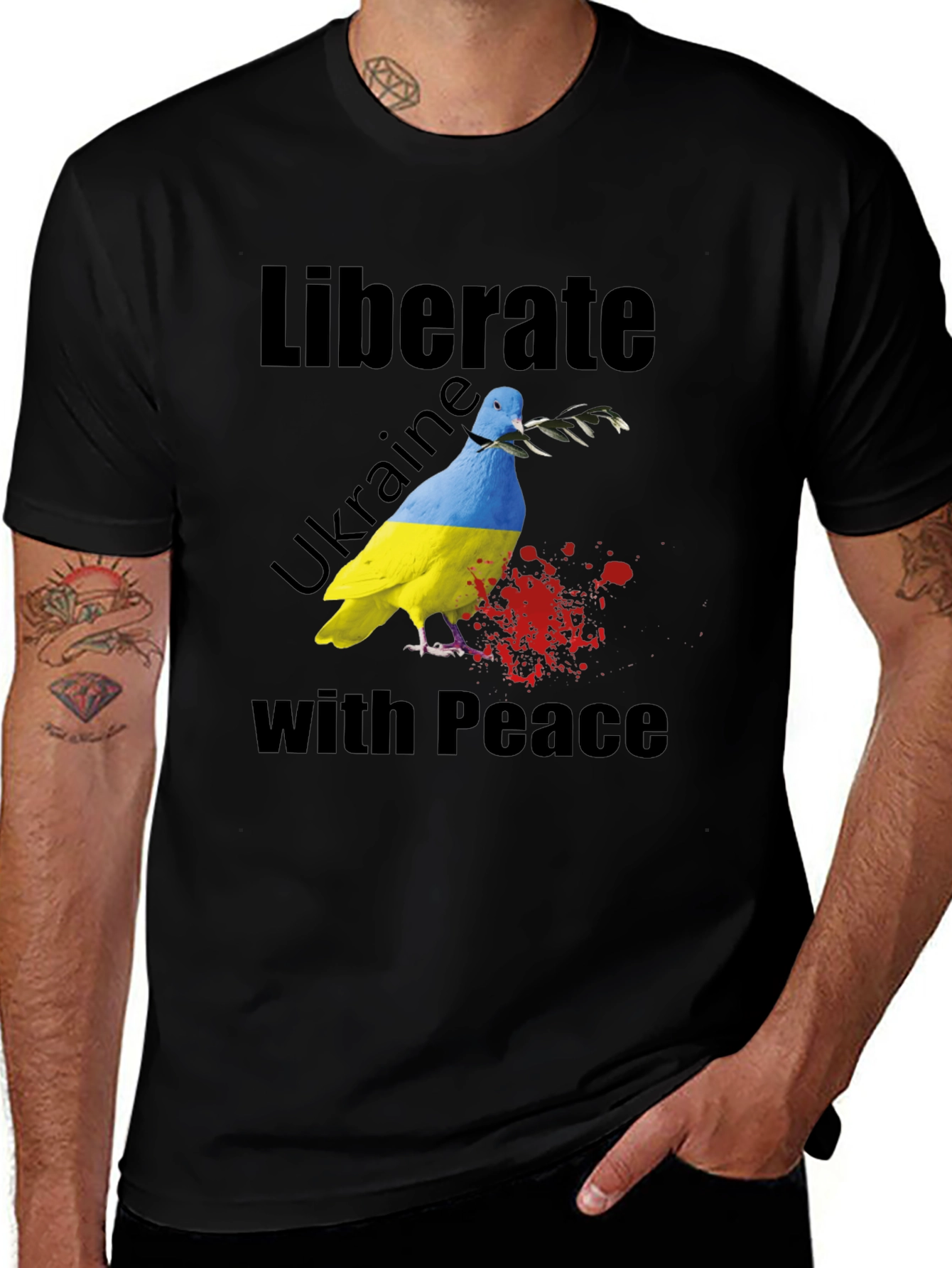 Liberate Ukraine with Peace Dove T-Shirt
