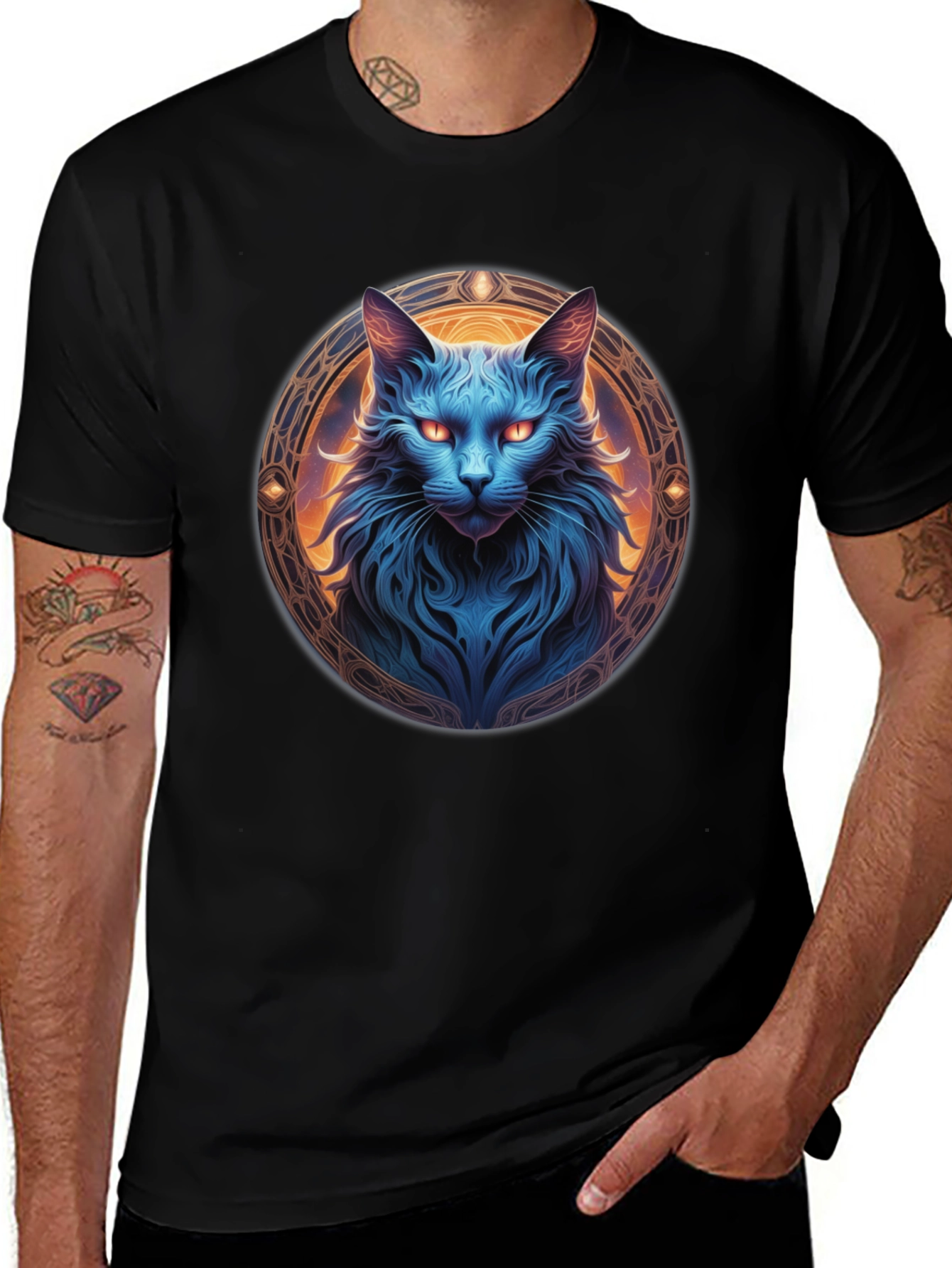Variant 12 of Mystic Cat T-Shirt - Black Cat Tee