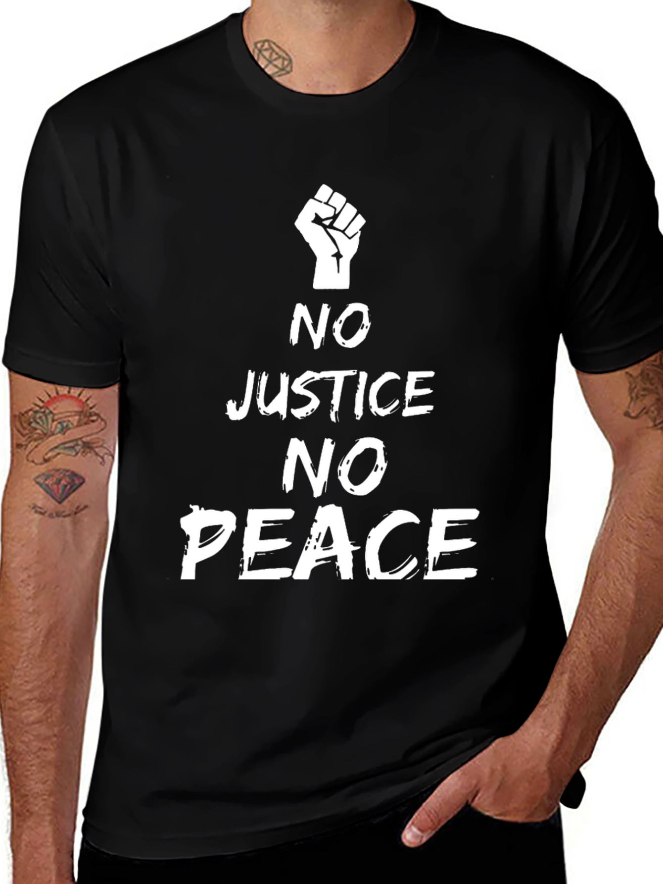 Variant 3 of No Justice No Peace Graphic Tee