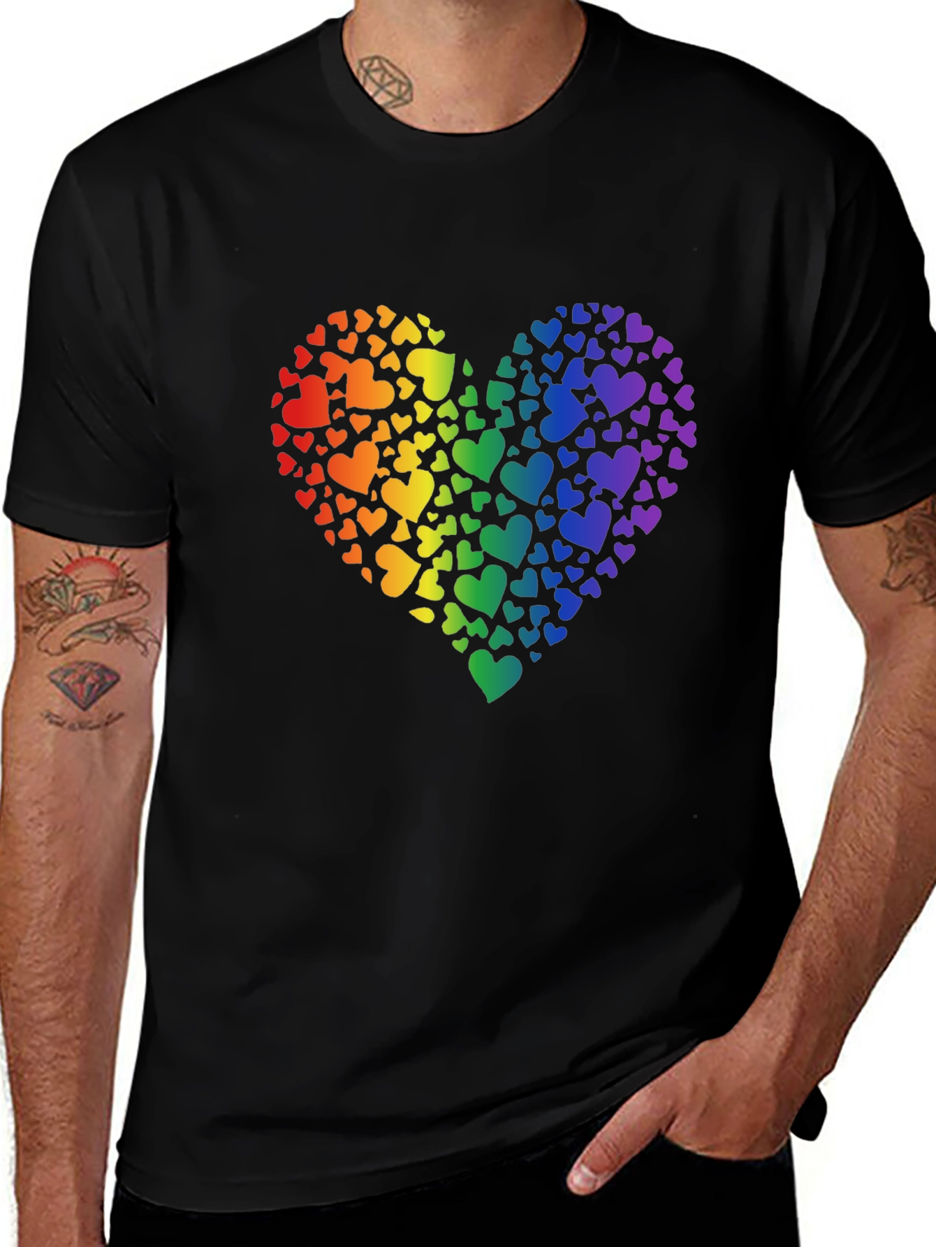 Variant 4 of Rainbow Heart Love Pride T-Shirt