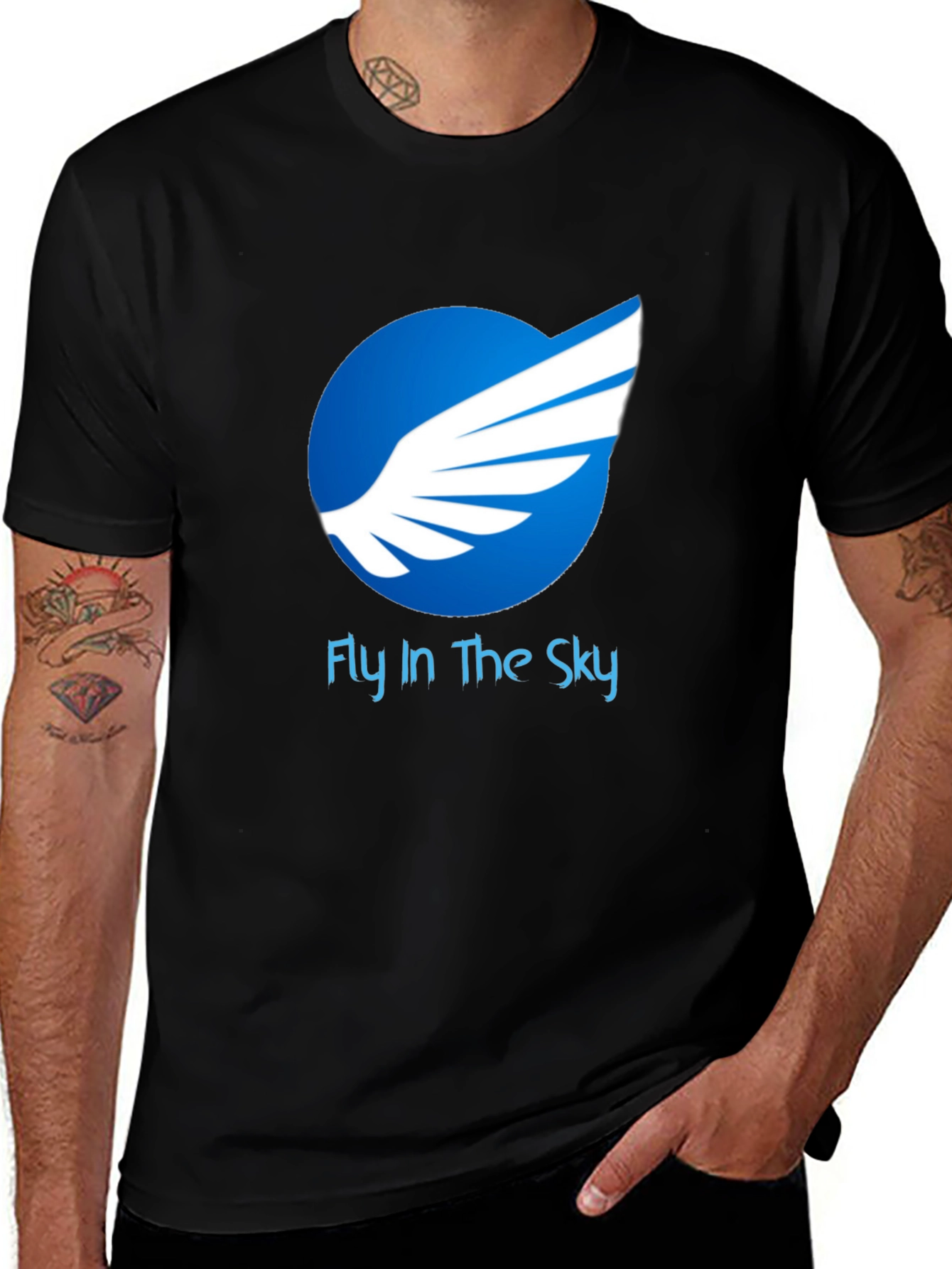 Variant 6 of Fly in The Sky Graphic T-Shirt - Premium Cotton Blend