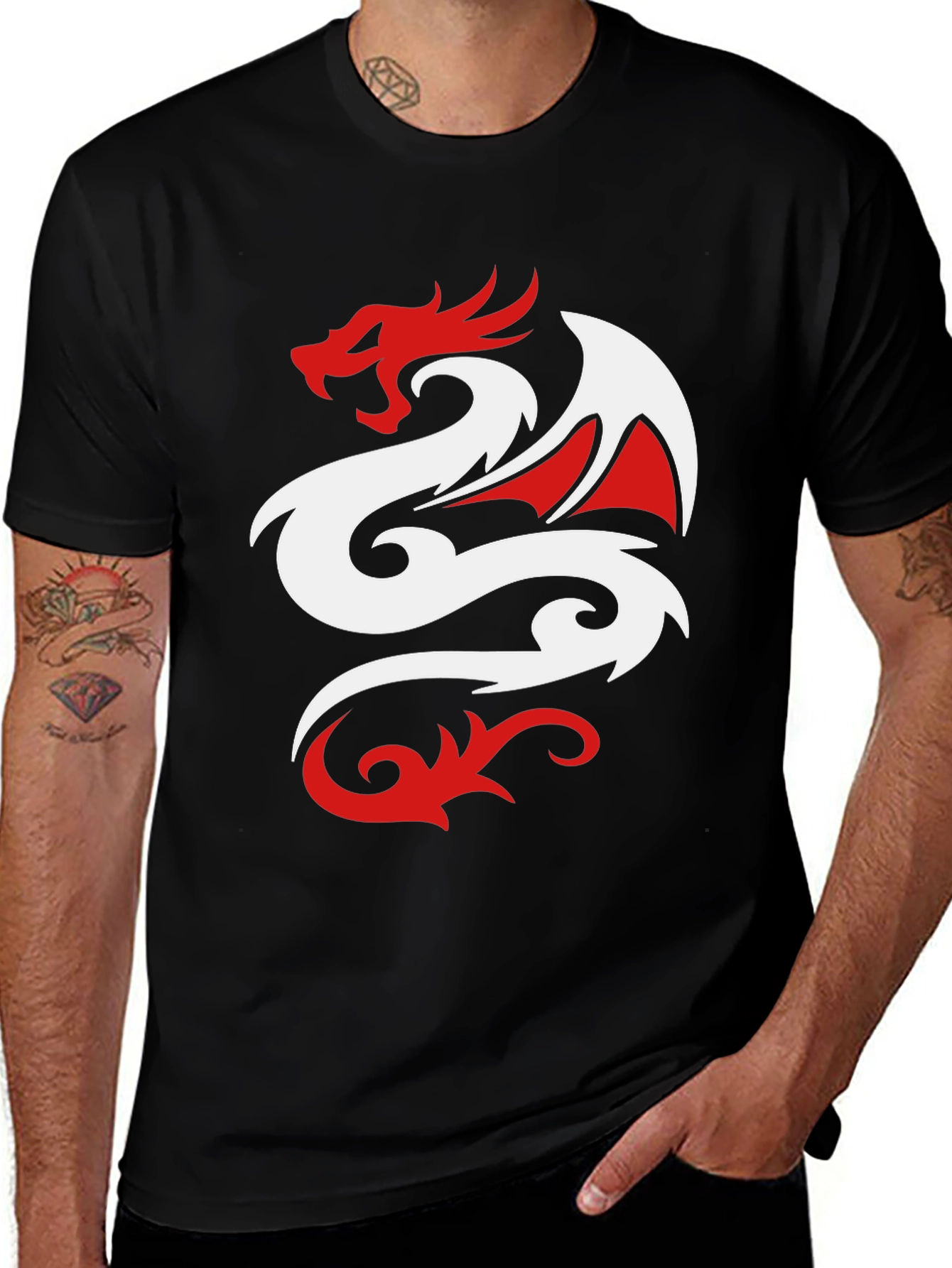 Variant 17 of Dragon Graphic Black T-Shirt