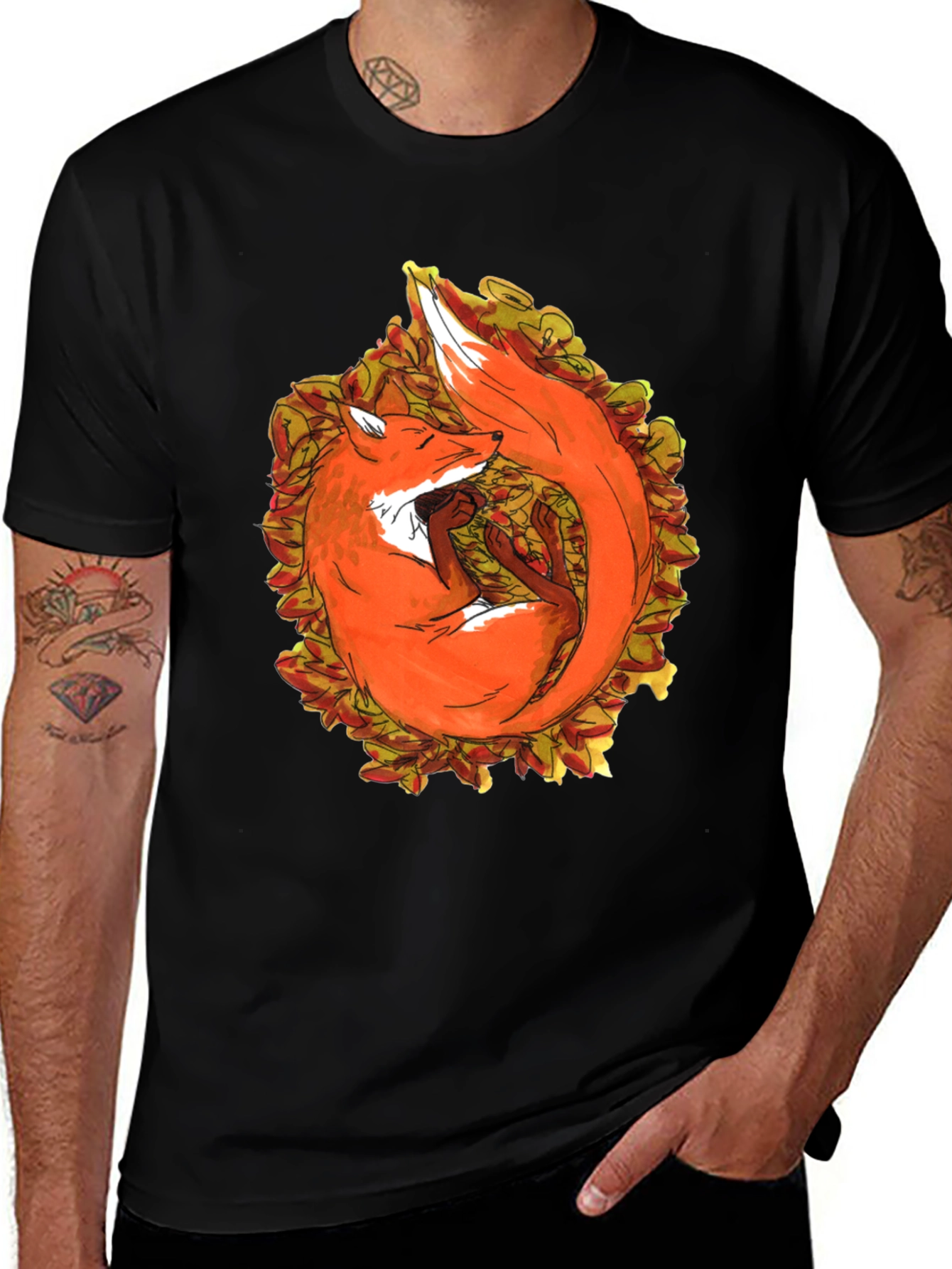 Variant 12 of Sleeping Fox T-Shirt - Cozy Animal Design