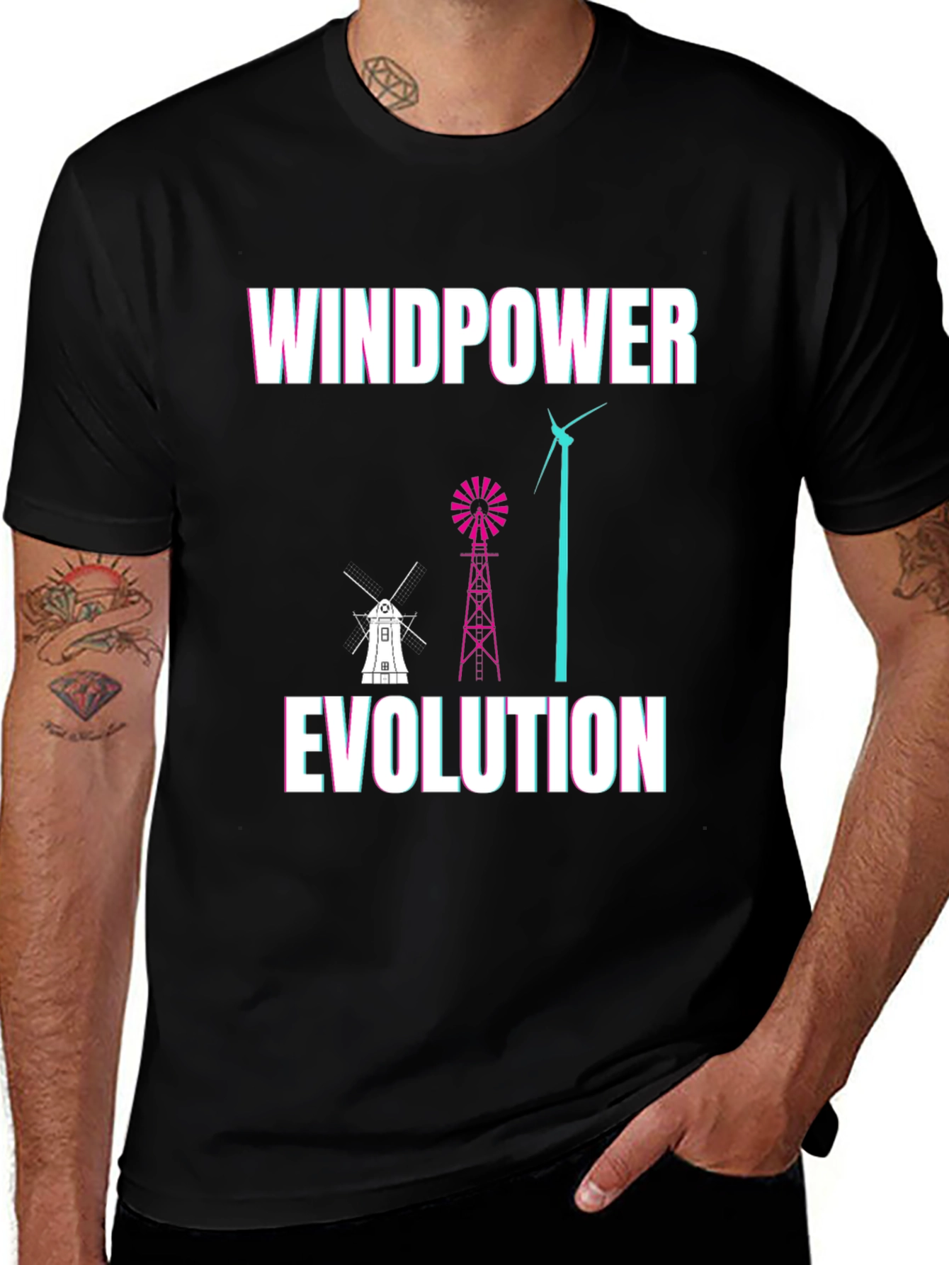 Variant 16 of Windpower Evolution T-Shirt