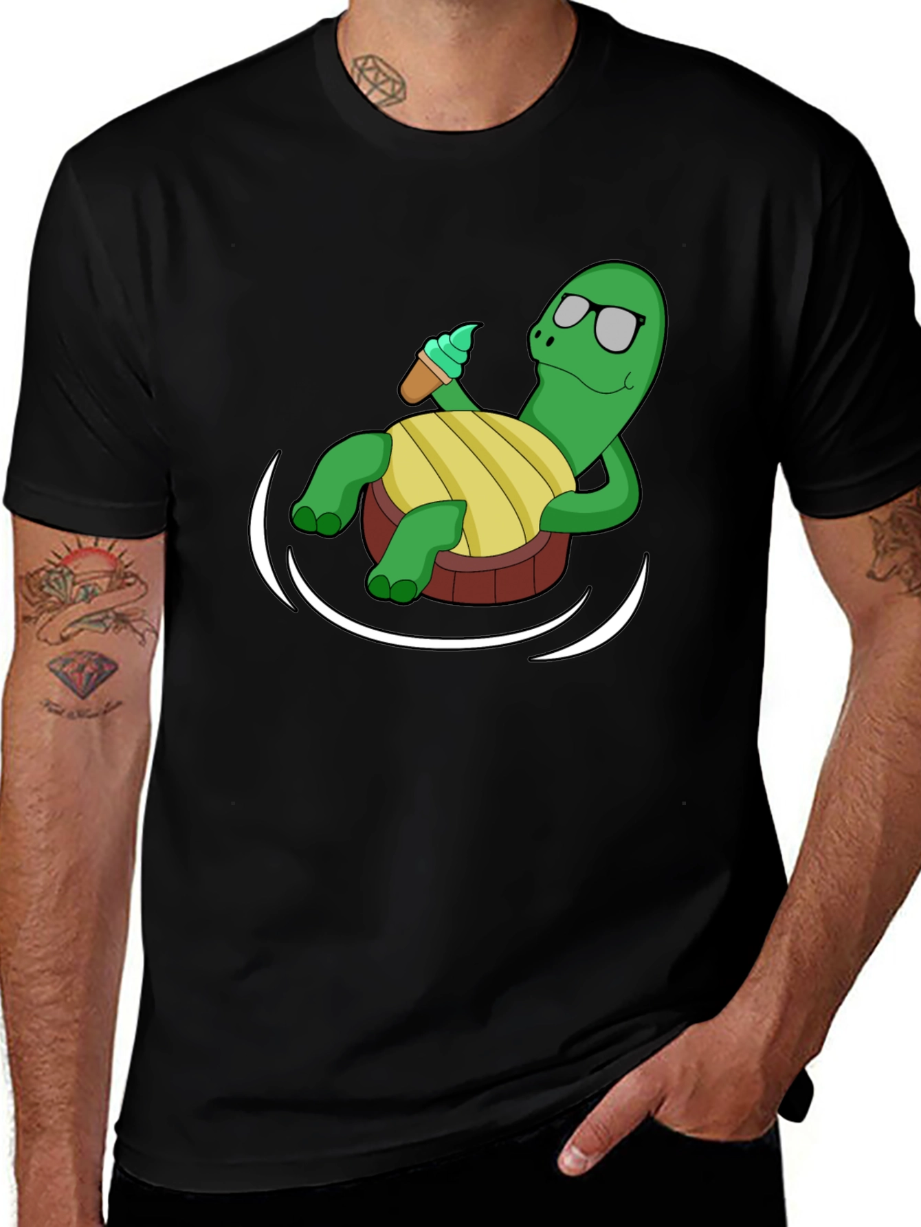 Variant 2 of Cool Turtle in Tube Graphic T-Shirt