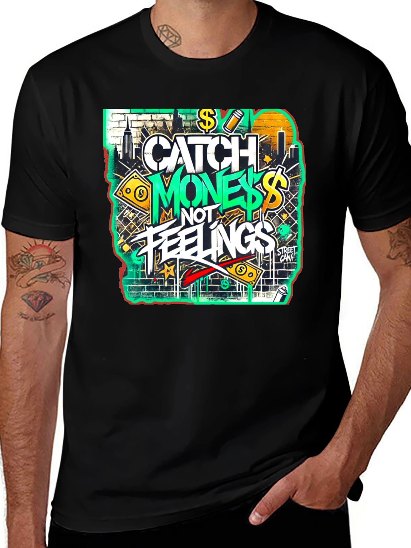 Variant 17 of Catch Money Not Feelings Graphic Tee
