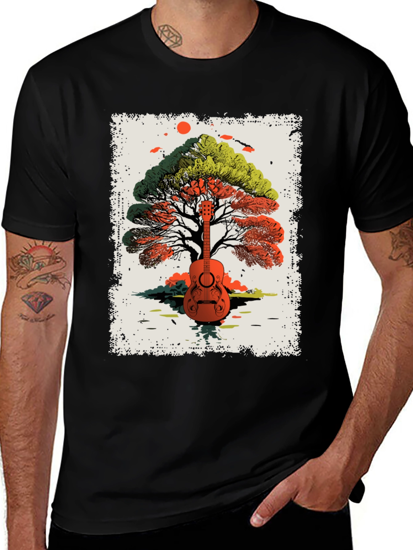 Variant 17 of Guitar Tree Graphic Tee - Music Lover's T-Shirt