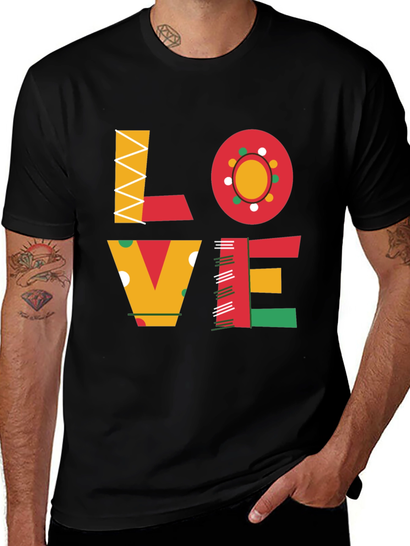 Variant 28 of LOVE Black T-Shirt - Festive Graphic Design