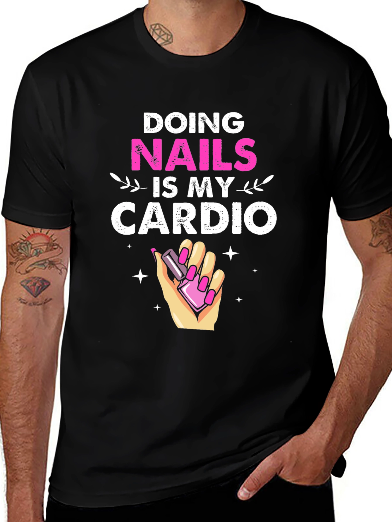 Variant 2 of Nails is My Cardio T-Shirt Funny Manicure Gift
