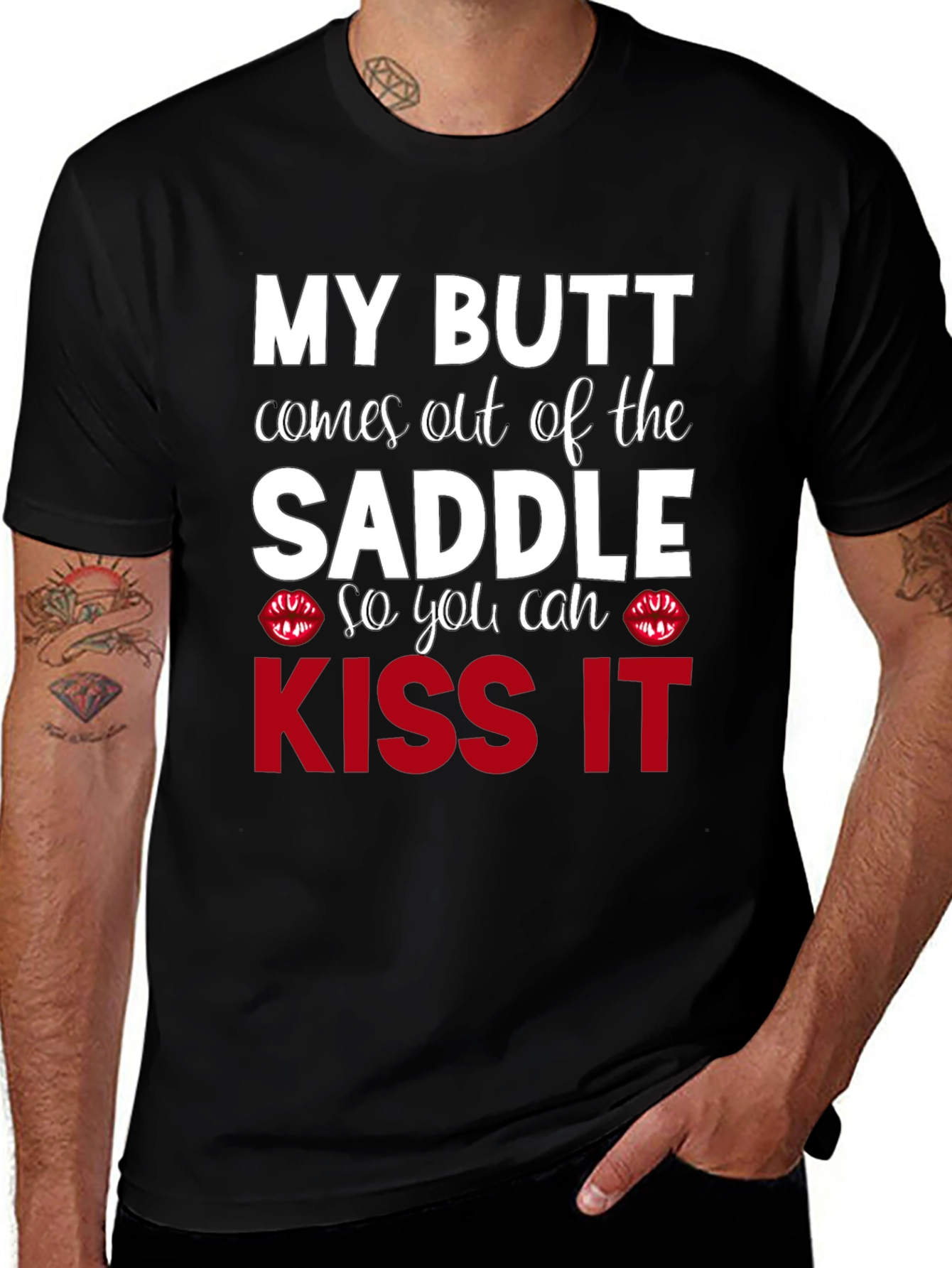Variant 19 of Kiss My Butt T-Shirt - Funny Slogan Tee