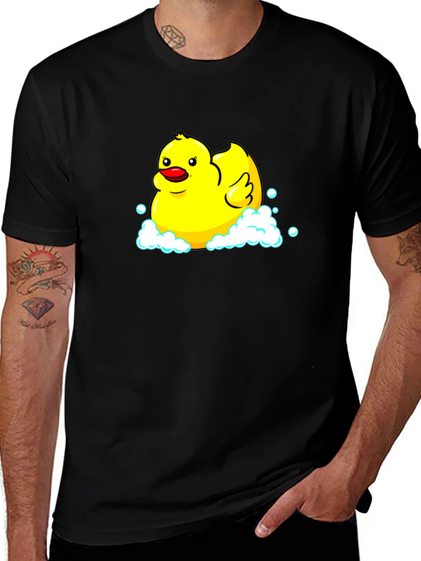 Black Rubber Duck T-Shirt - Black Cotton Tee main image