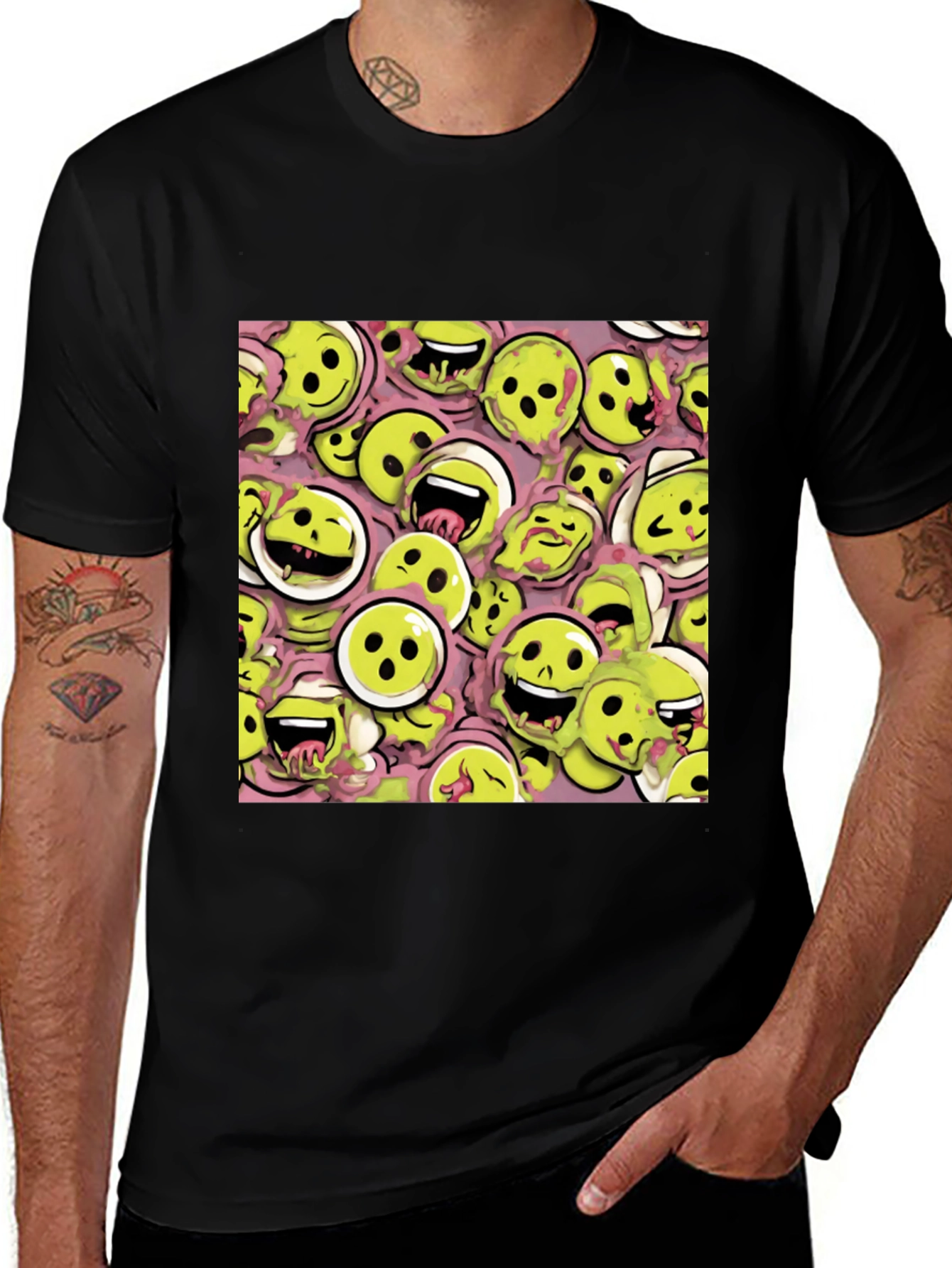 Variant 8 of Funky Smiley Face T-Shirt - Unique Graphic Tee