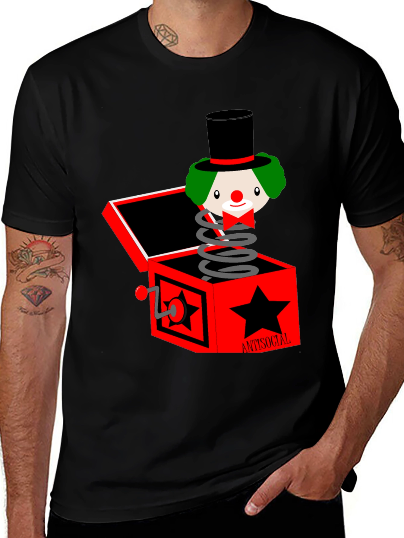 Variant 27 of Antisocial Clown Jack-in-the-Box Graphic Tee
