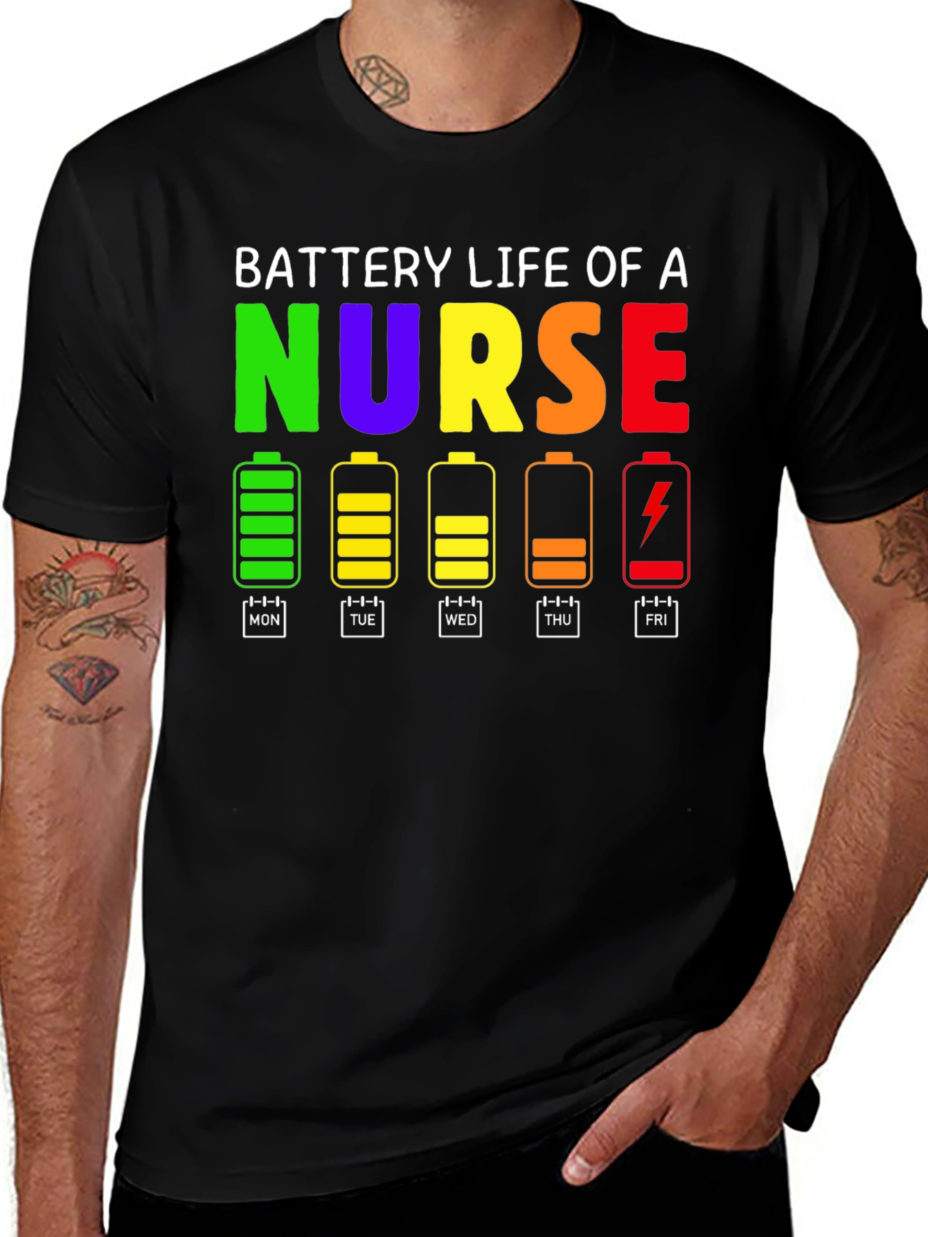 Variant 26 of Battery Life of a Nurse T-Shirt