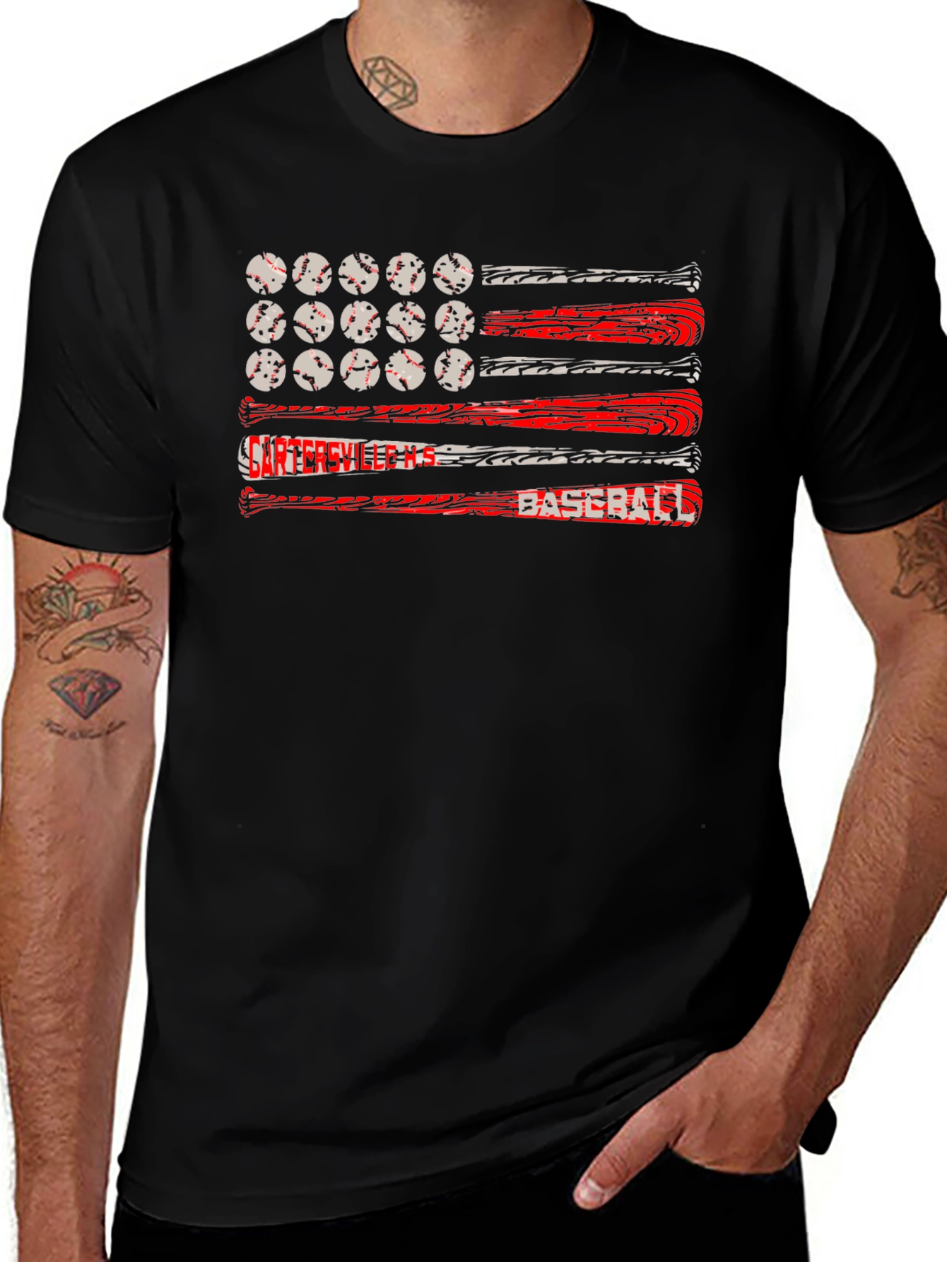 Variant 16 of Baseball American Flag T-Shirt