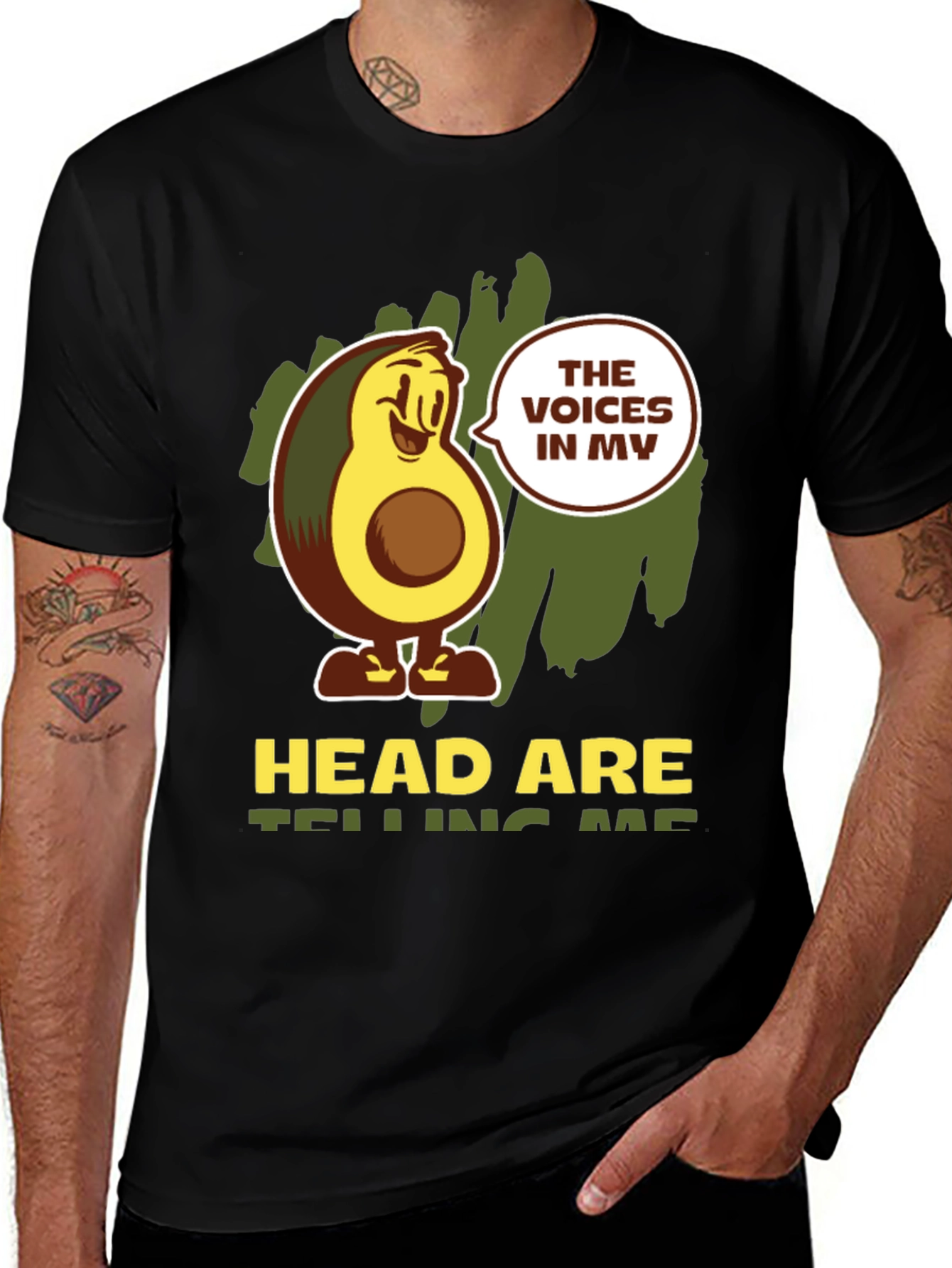 Variant 9 of Avocado Head Voices Men's Graphic Tee