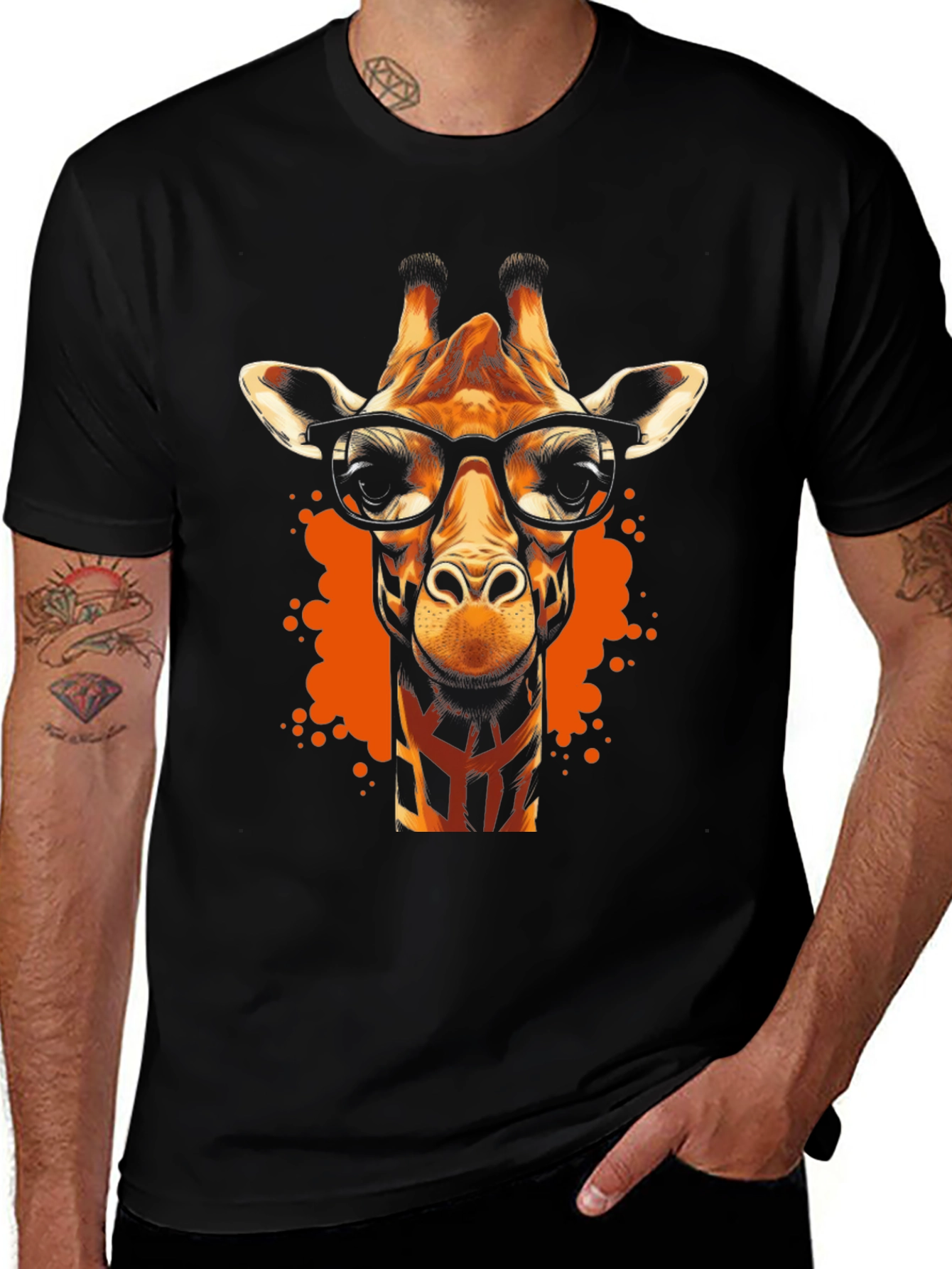 Variant 15 of Giraffe with Glasses Graphic Print T-Shirt