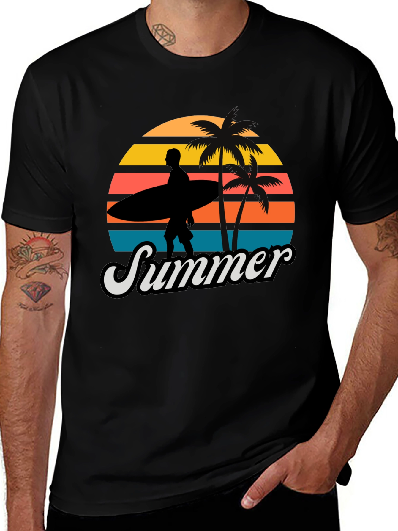 Variant 11 of Retro Summer Surfer Graphic Tee - Classic Style