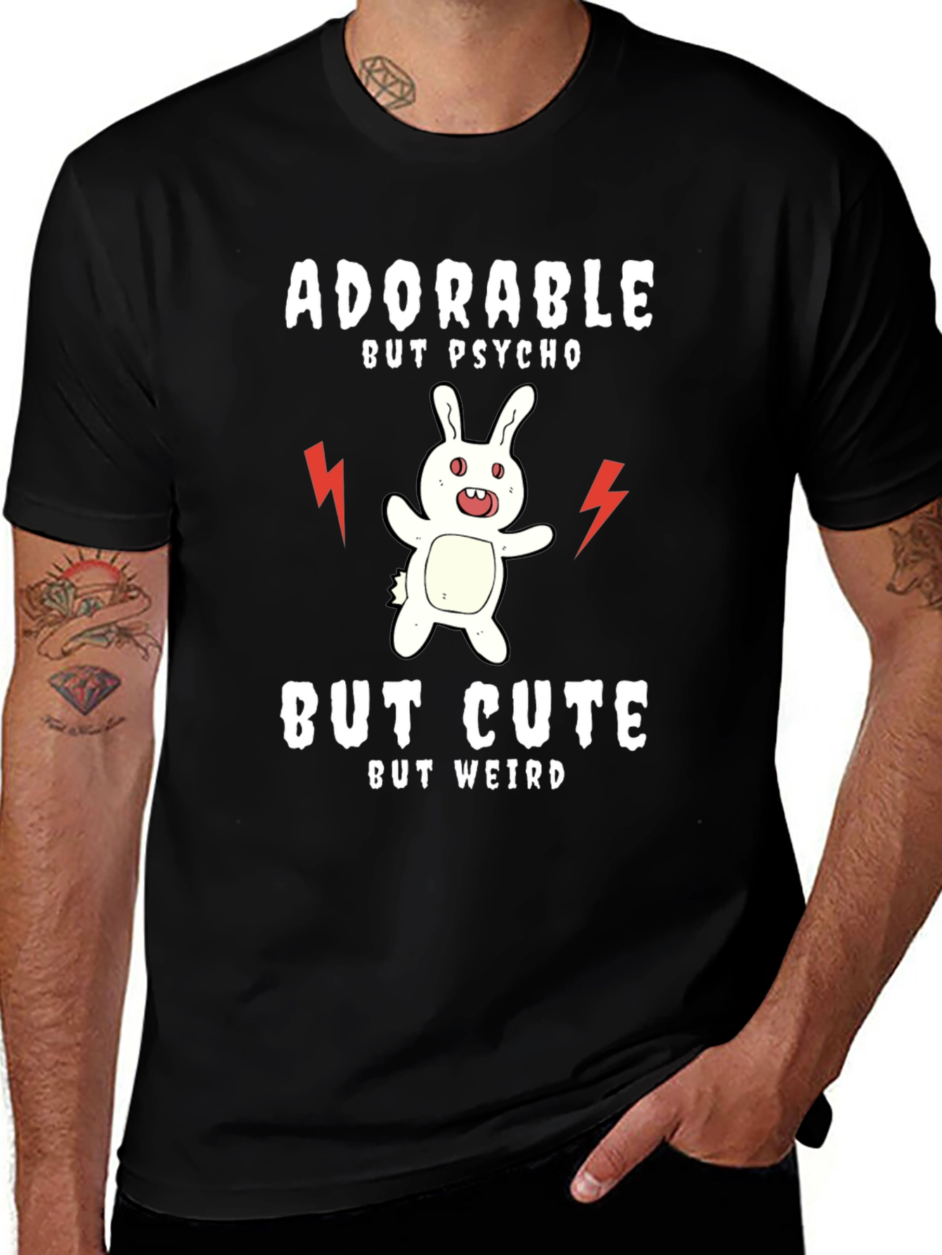 Adorable But Psycho T-Shirt | Funny Bunny Tee