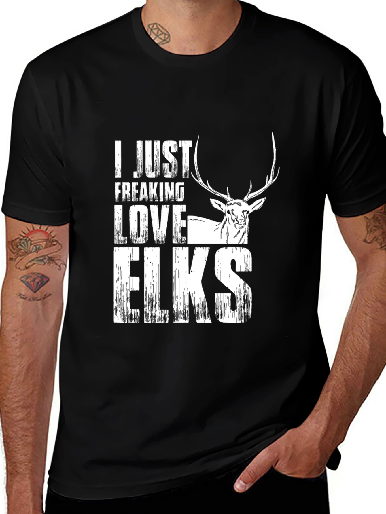 Variant 30 of I Just Freaking Love Elks Black Graphic Tee
