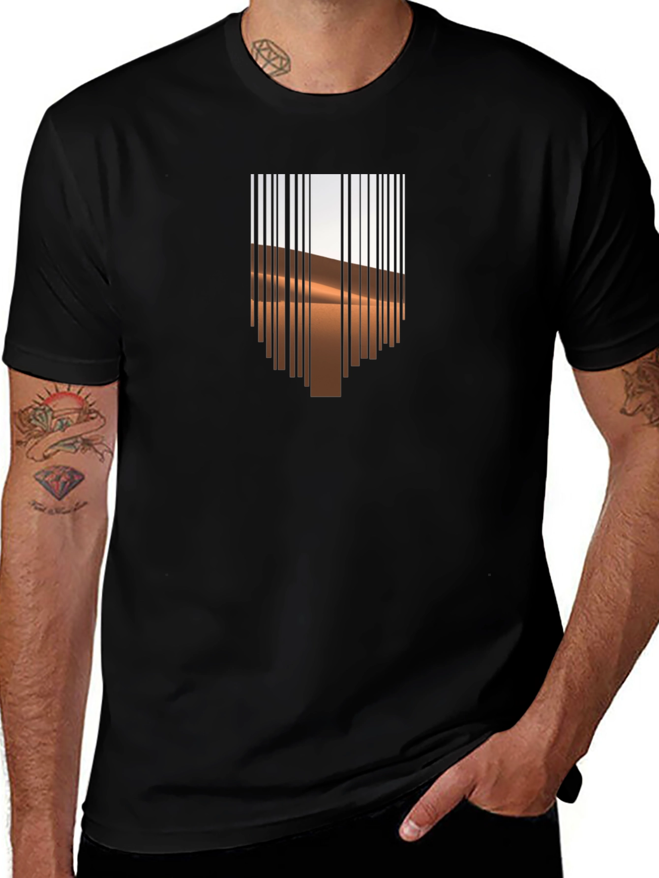 Variant 26 of Barcode Desert Graphic Tee - Modern Casual
