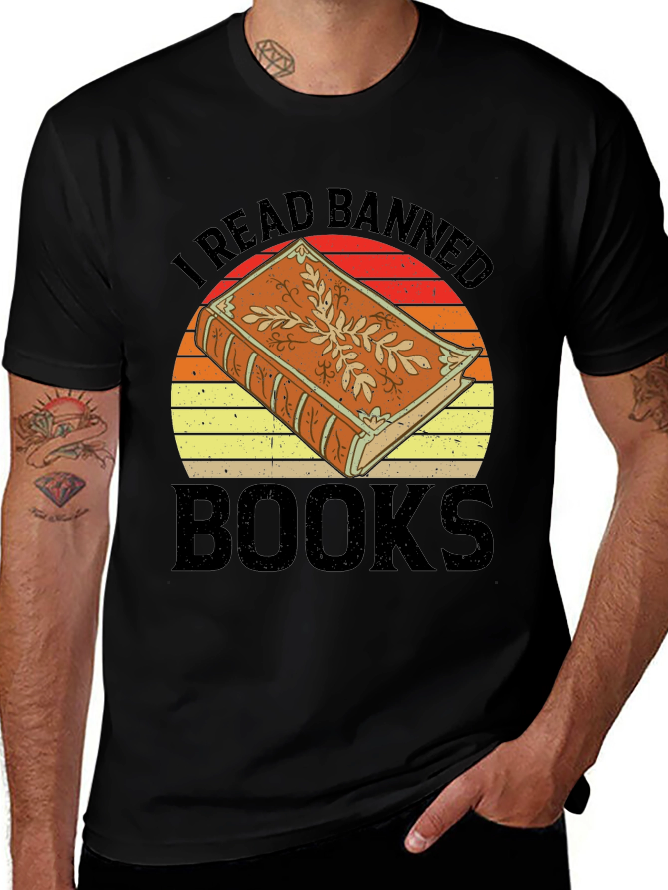 Variant 18 of I Read Banned Books T-Shirt - Vintage Book Design