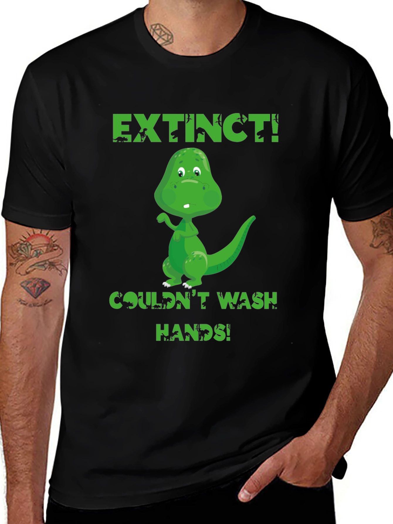 Variant 21 of Extinct Dinosaur Wash Hands Graphic T-Shirt