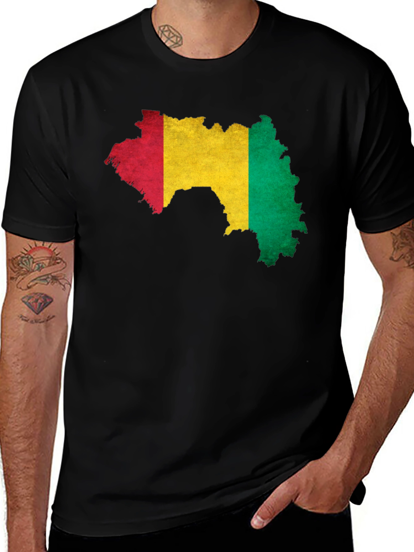 Guinea Flag Map T-Shirt - Show Your Pride!