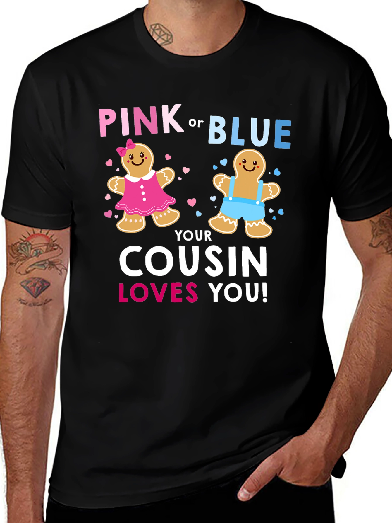 Variant 24 of Pink or Blue Cousin Loves You Gender Reveal T-Shirt