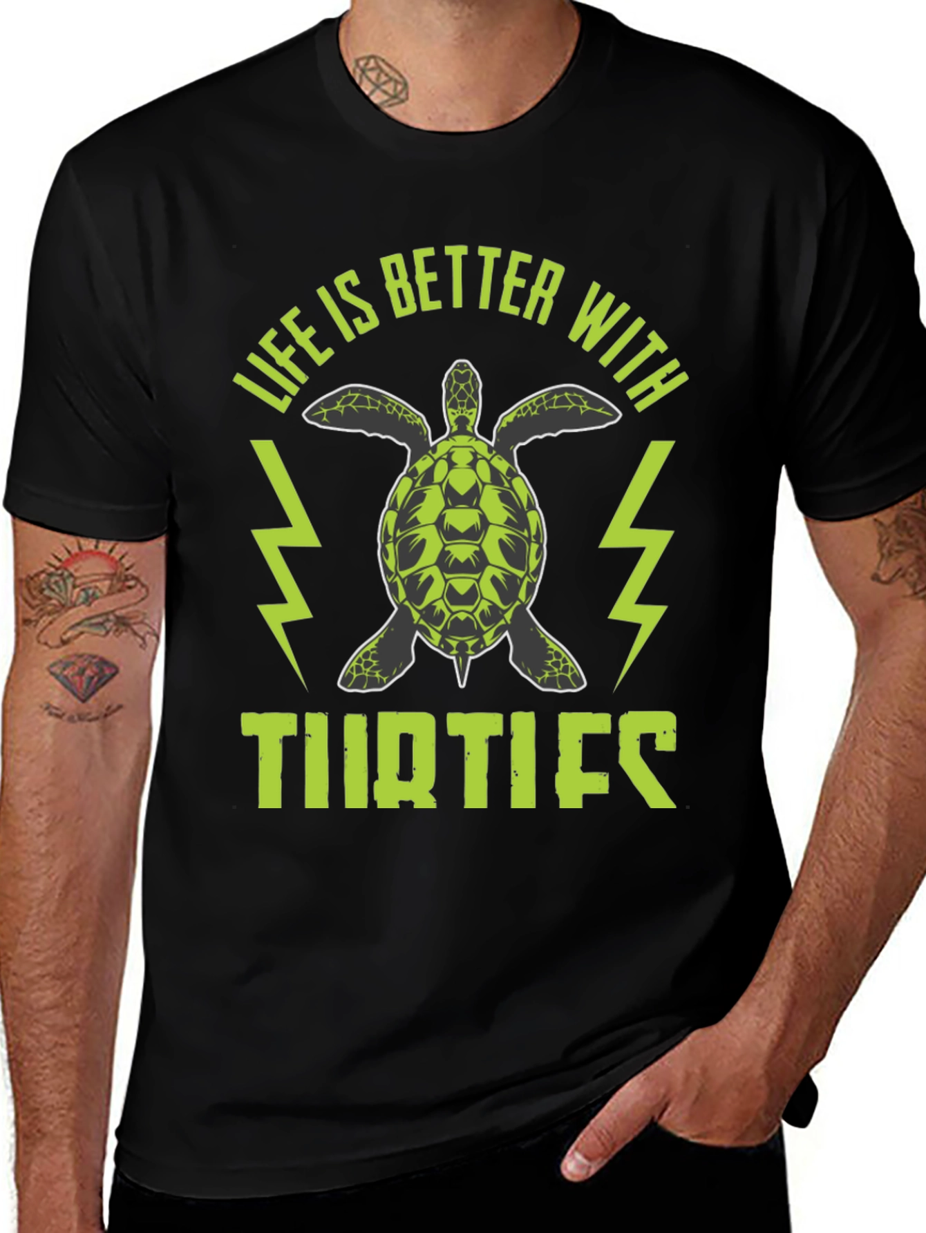 Black Life is Better with Turtles T-Shirt main image