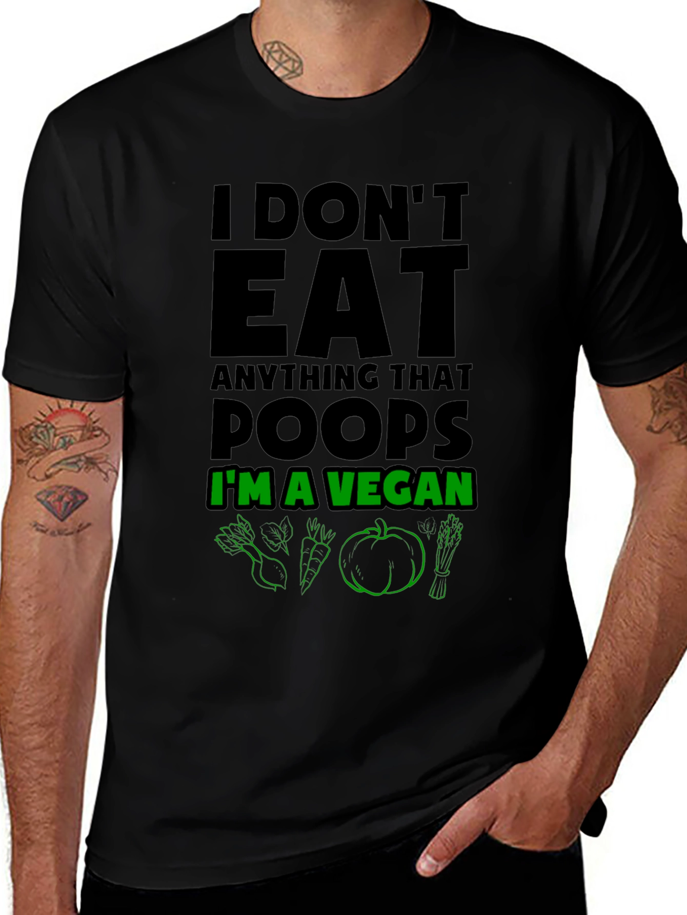 Variant 14 of Vegan T-Shirt - I Don't Eat Anything That Poops