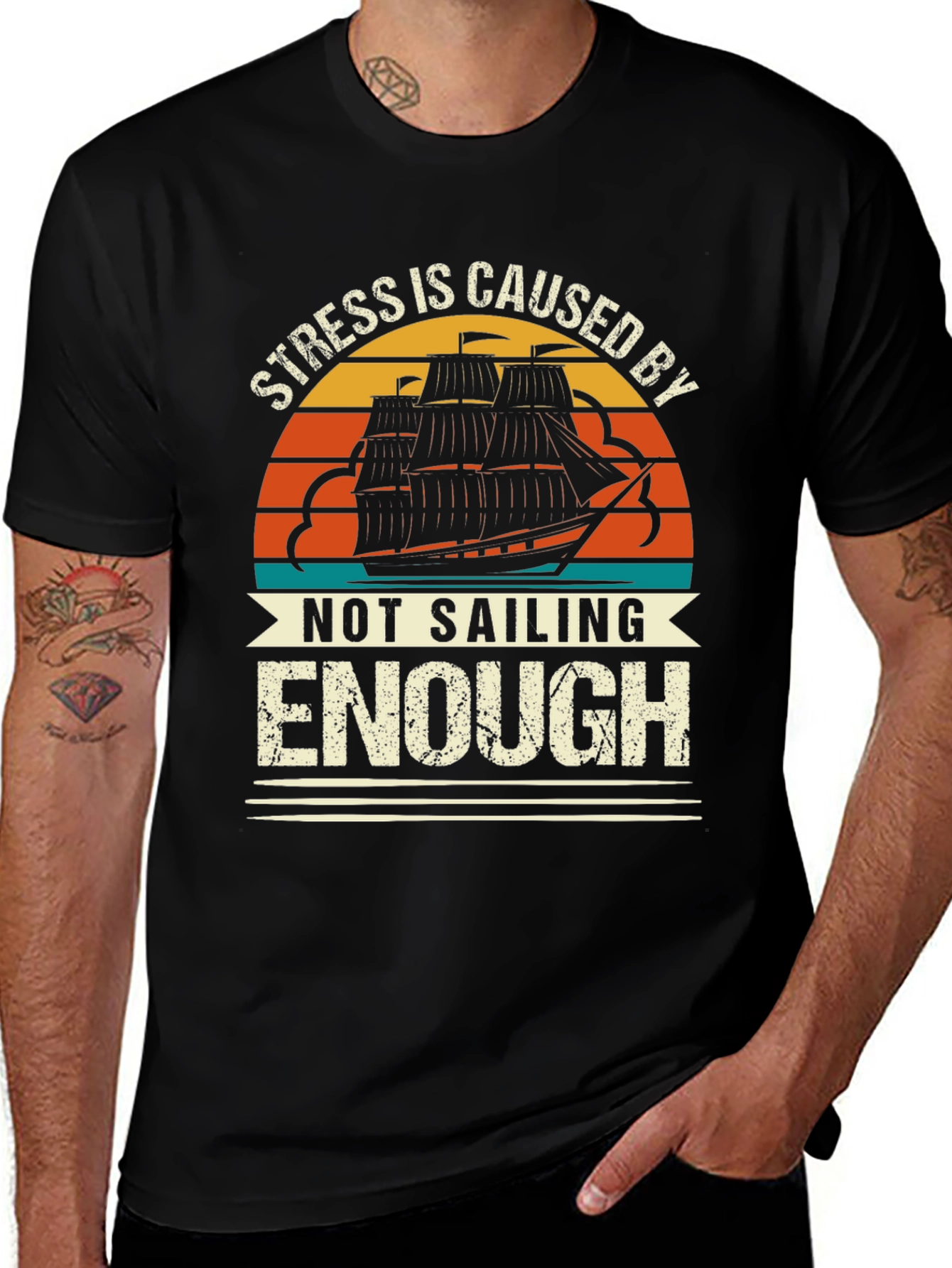 Variant 23 of Stress is Caused By Not Sailing Enough T-Shirt