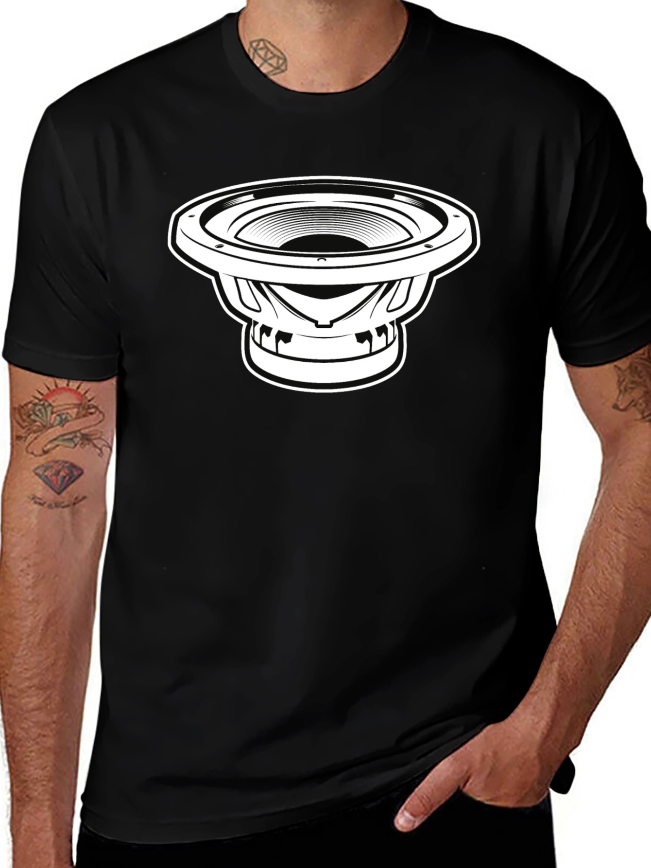 Variant 26 of Speaker Graphic Black T-Shirt