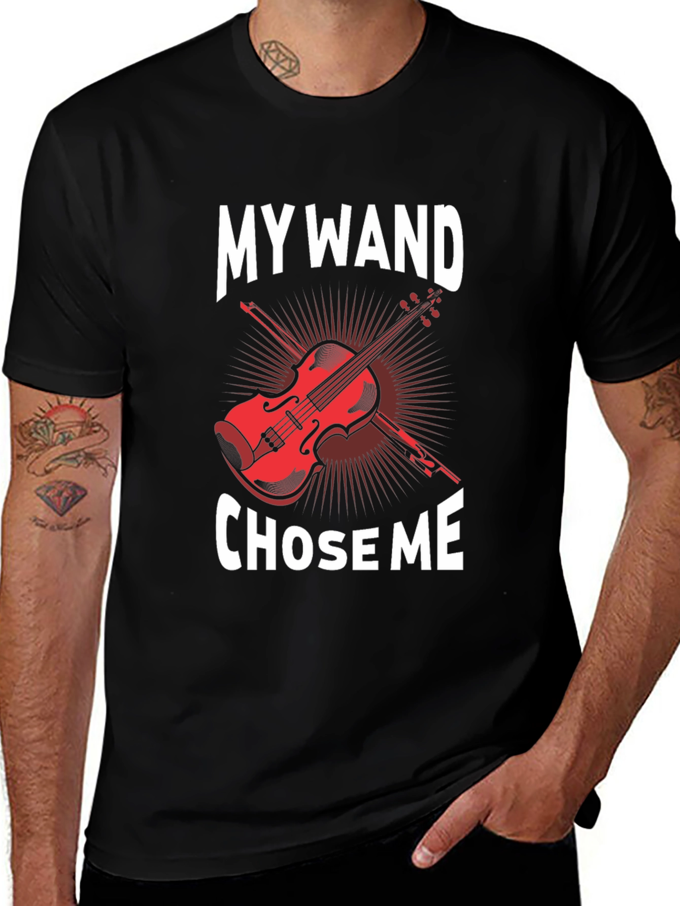 Variant 7 of My Wand Chose Me Violin Graphic T-Shirt