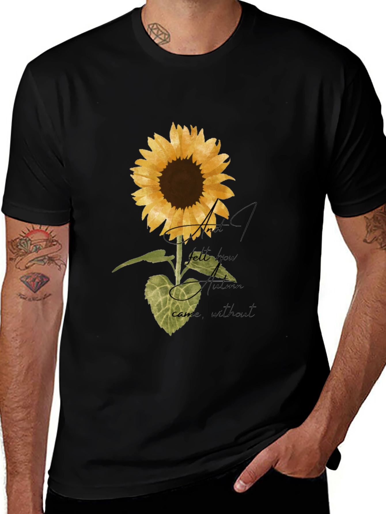 Variant 25 of Sunflower Graphic Print Black T-Shirt
