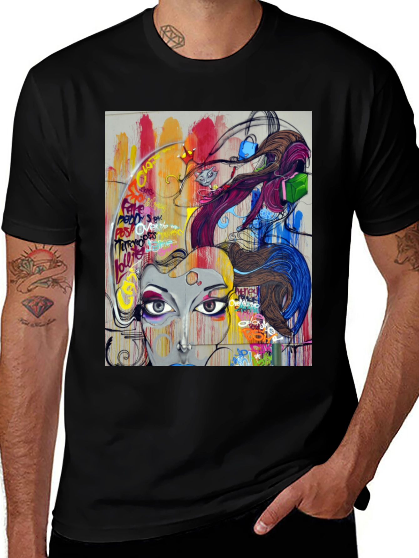 Variant 19 of Abstract Graffiti Art T-Shirt