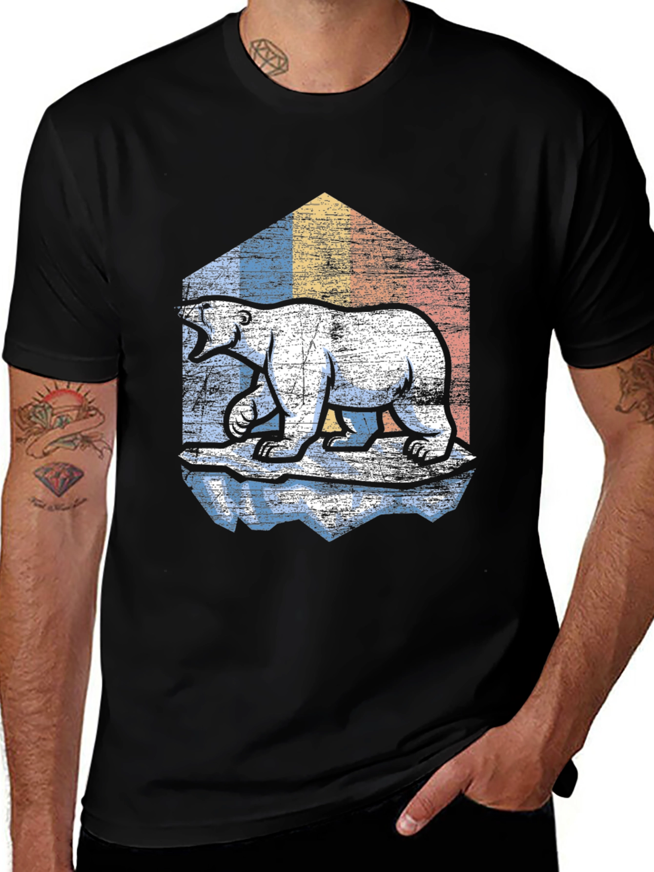 Variant 5 of Polar Bear Graphic Tee - Vintage Style